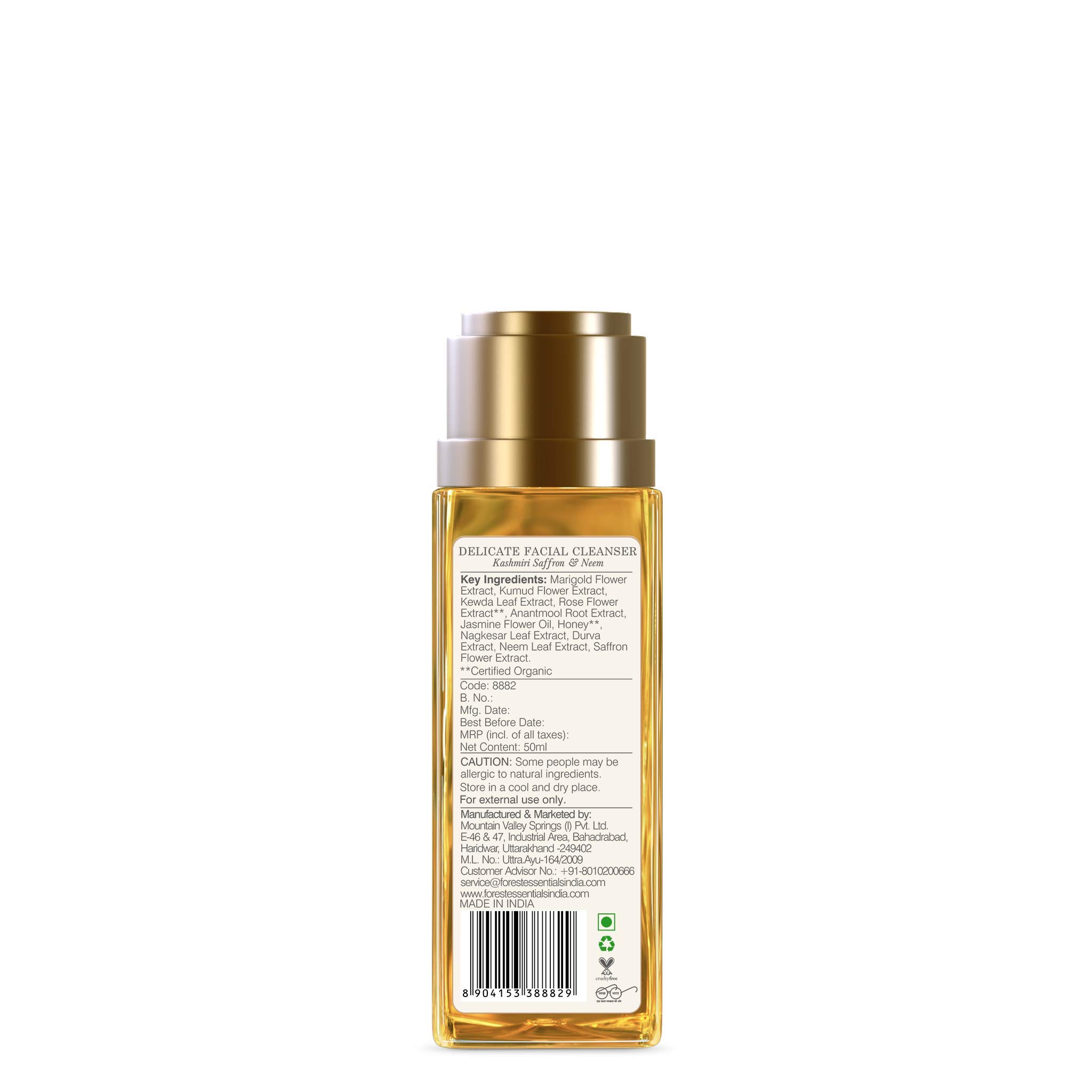 Forest Essentials Ultra-Rich Body Milk with Indian Rose Absolute - Hydrating & Nourishing Lightweight Moisturizer for Men & Women | Forest Essentials Delicate Facial Cleanser with Kashmiri Saffron & Neem | Perfect for Daily Skincare Routine & Spa-Like Pampering at Home