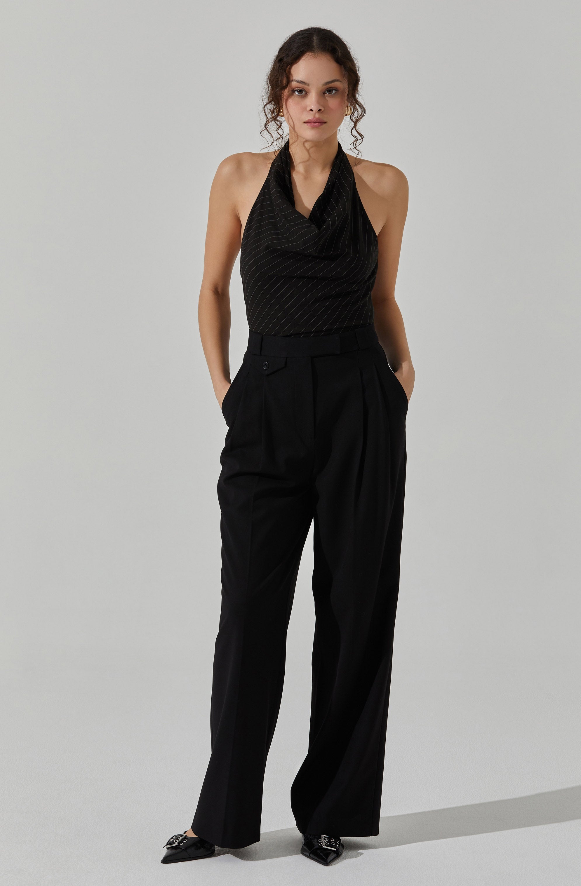 Bryony High Waisted Trousers for Women - Stretch Comfort Fit Office Pants - Professional Workwear & Business Casual Attire