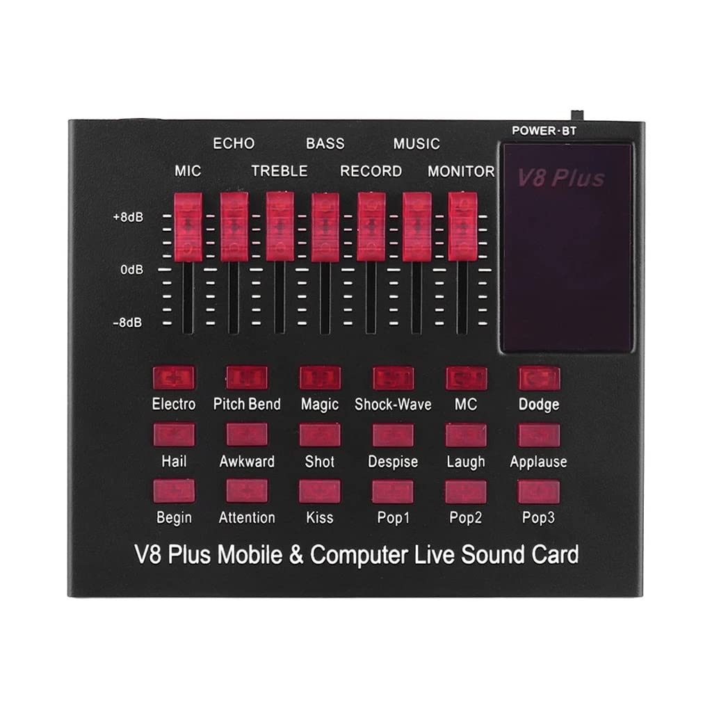 Rechargeable USB Audio Interface with Bluetooth - Live Sound Card for Mobile & Computer, Multiple Sound Effects for Singing & Streaming | Perfect for Karaoke, Podcasting & Gaming
