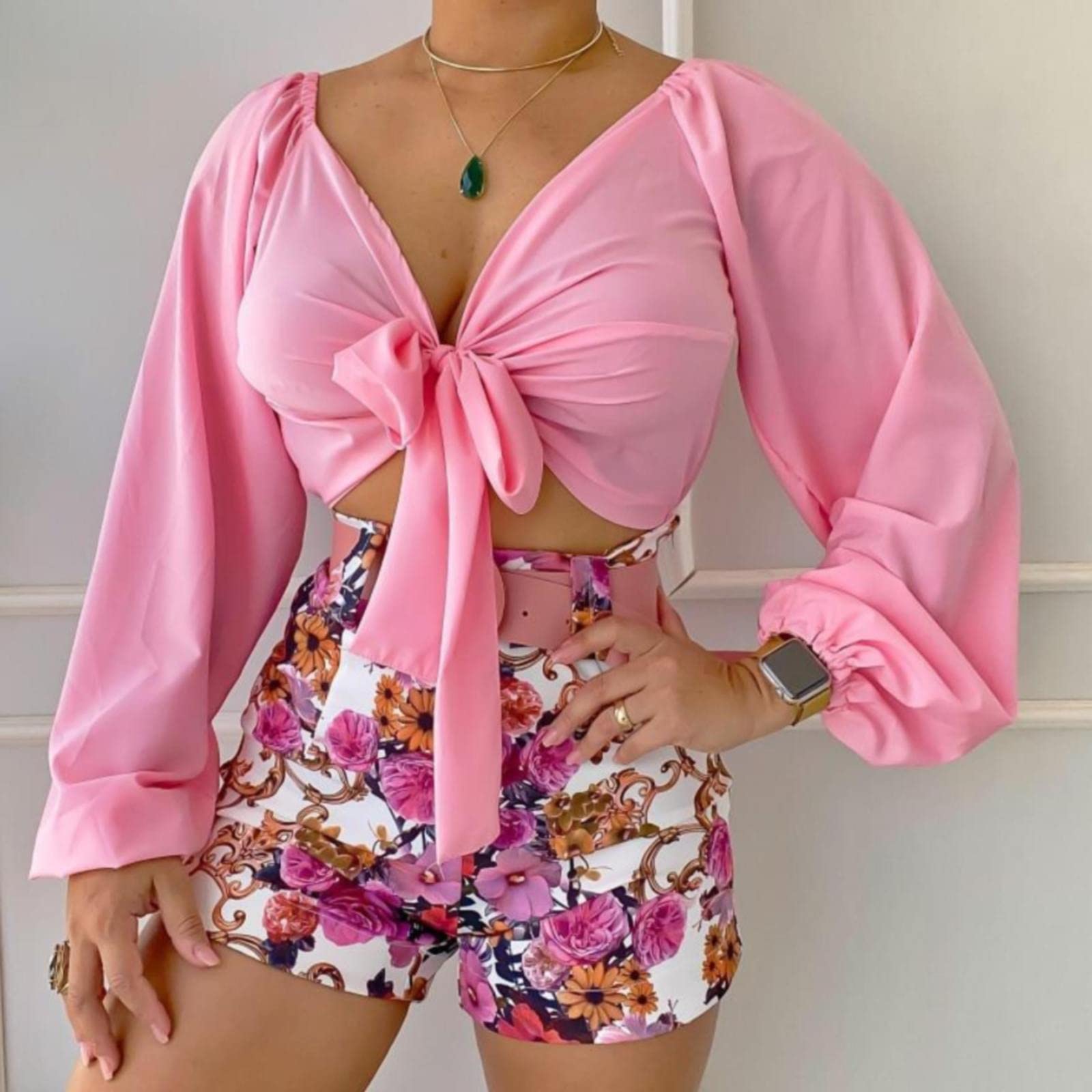 Rvidbe Women's 2 Piece Outfits - Sleeveless Shirt & Shorts Set | 2023 Summer Fashion | Casual & Dressy Short Sets for Vacation, Beach, Party | Spring & Summer Women's Clothing