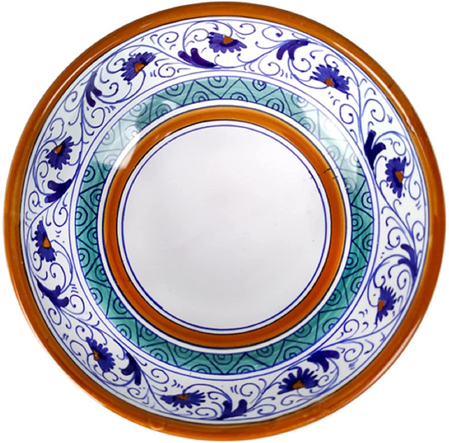 Deruta Italy by Gute | Handcrafted Italian Ceramic Penny Cereal Bowl | Authentic Handpainted Pottery Made in Deruta | Perfect for Breakfast, Cereal & Soup Bowls