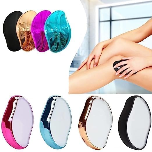 QUIQSHIPP Crystal Hair Eraser - Painless Hair Removal Tool for Women & Men | Washable & Reusable Exfoliator for Arms, Legs & Back | No Shaving Required for Smooth Skin | Perfect for Home Spa & Travel Use