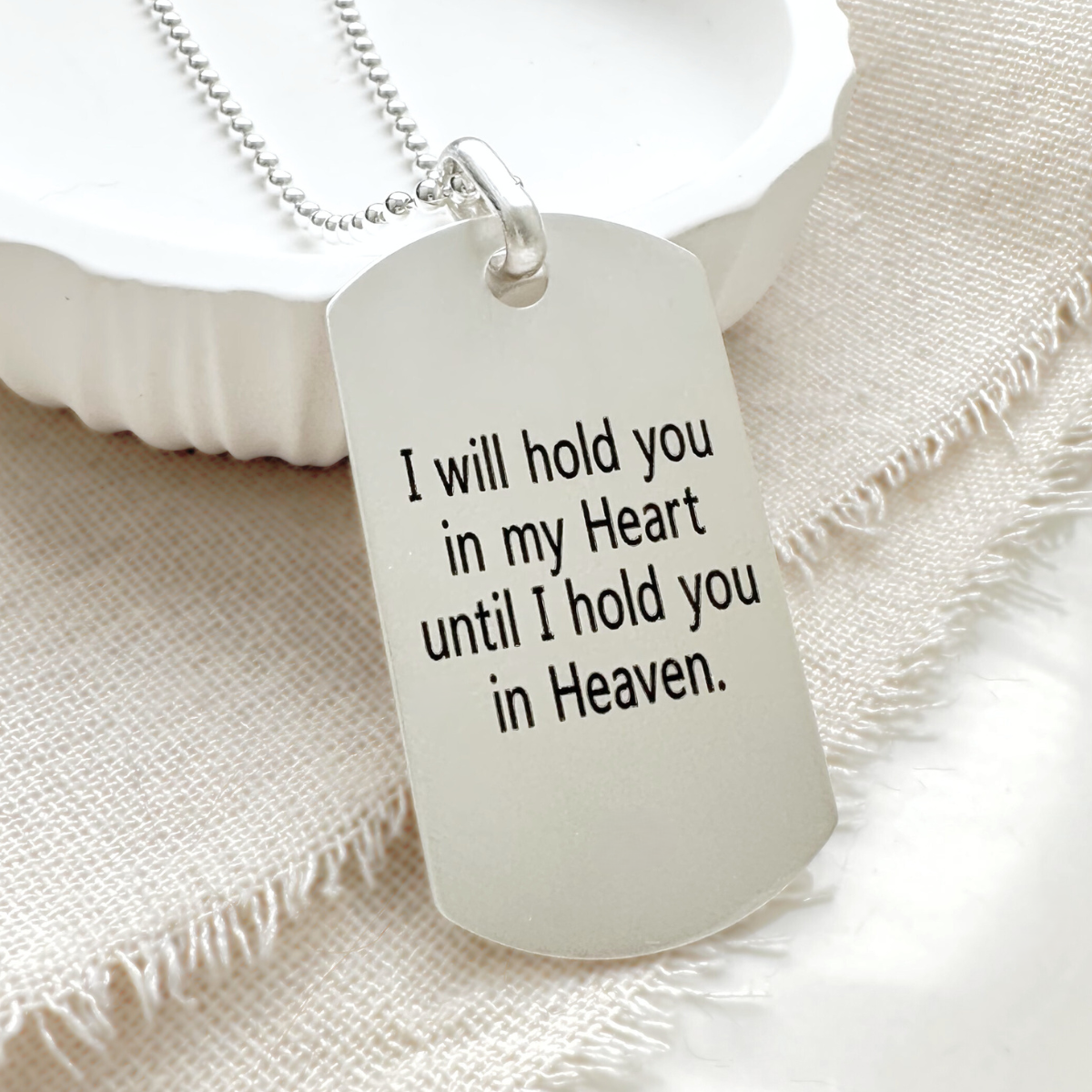 Custom Engraved Men's Sterling Silver Dog Tag Necklace - Smooth Edge for Military, Gifts & Everyday Wear