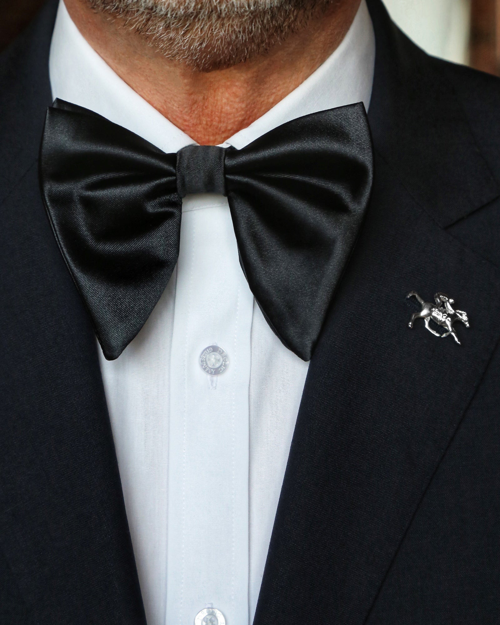 JA Floppy 10cm Plain Bow Tie for Men - Classic Black Necktie for Weddings, Prom, Formal Events & Cosplay