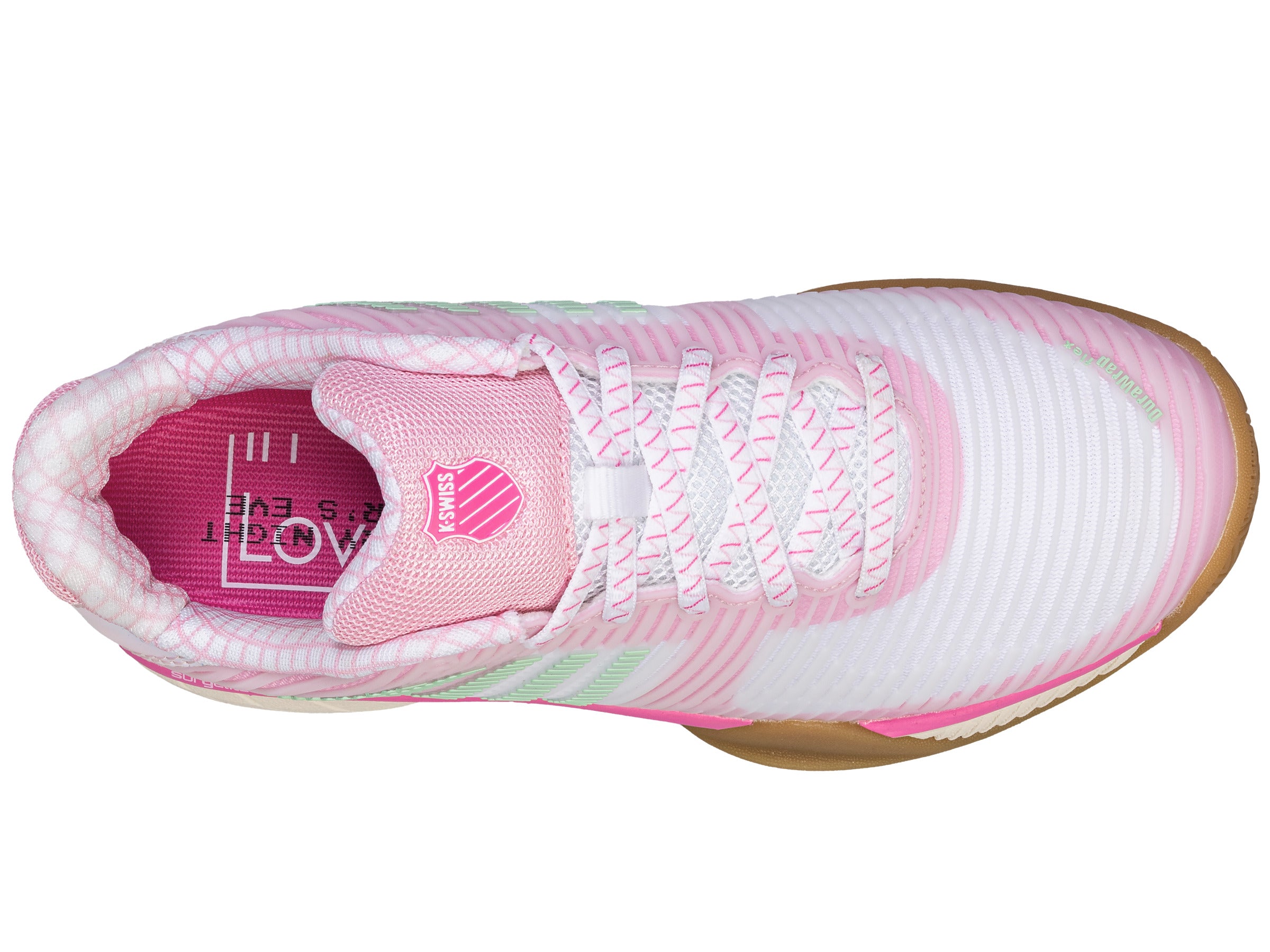 Hypercourt Express 2 Lucky in Love Women's Tennis Shoes - White/Peony/Biscayne | Lightweight & Durable for Court Sports, Casual Wear & Gym Workouts