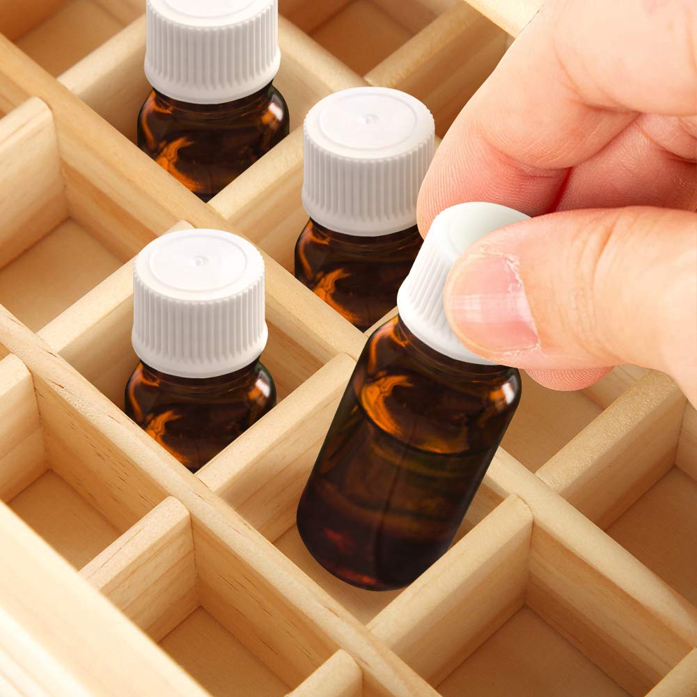 90-Slot 3-Tier Wooden Essential Oil Storage Box - Essential Oil Organizer & Bottle Container - Perfect for Aromatherapy, Massage, and Home Organization