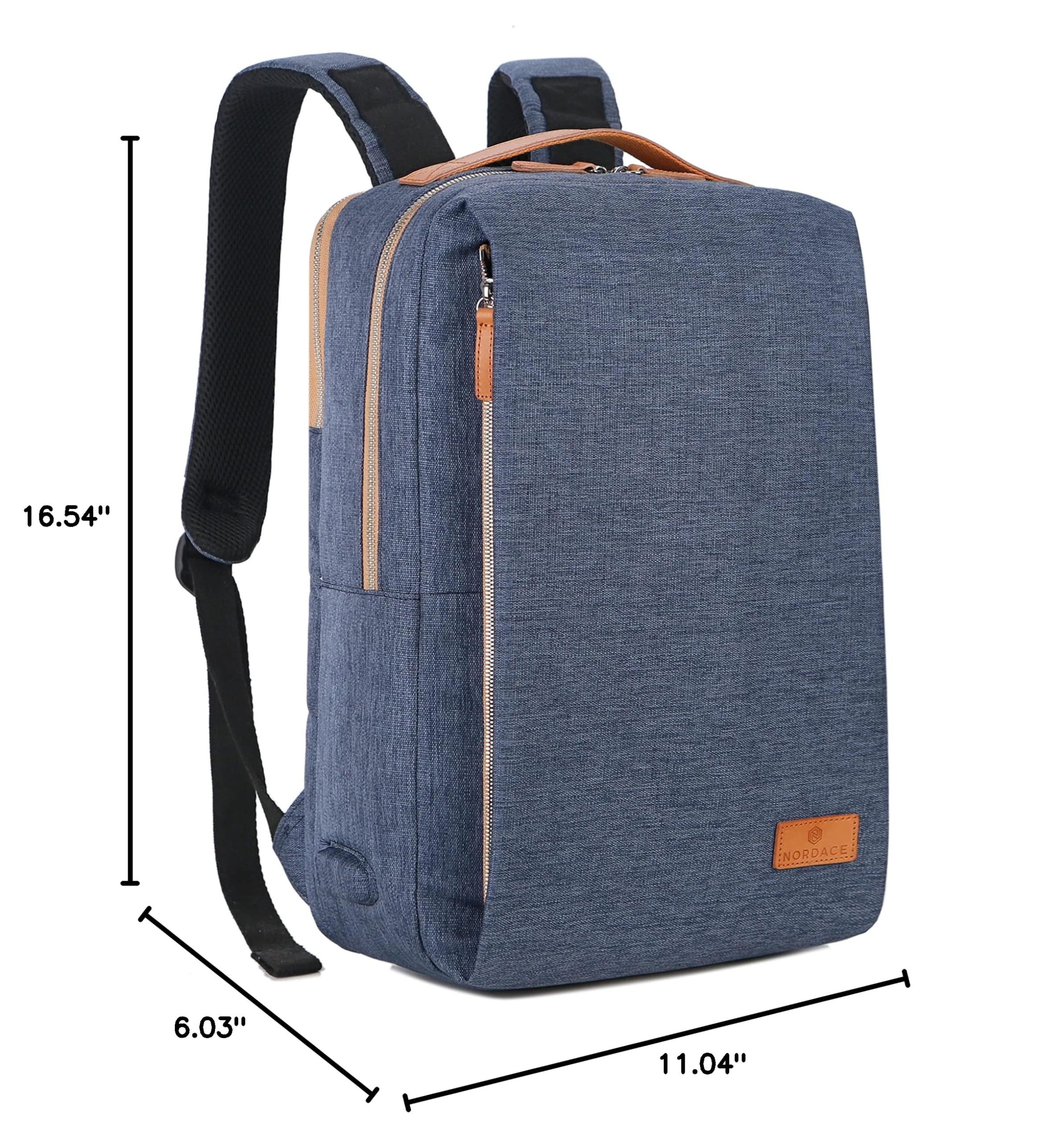 Nordace Siena Smart Backpack with USB Charging Port - 15.6 Inch Laptop Backpack for Men & Women, 19L Lightweight Travel Backpack for Work, Commuting, College & Everyday Use (Blue)