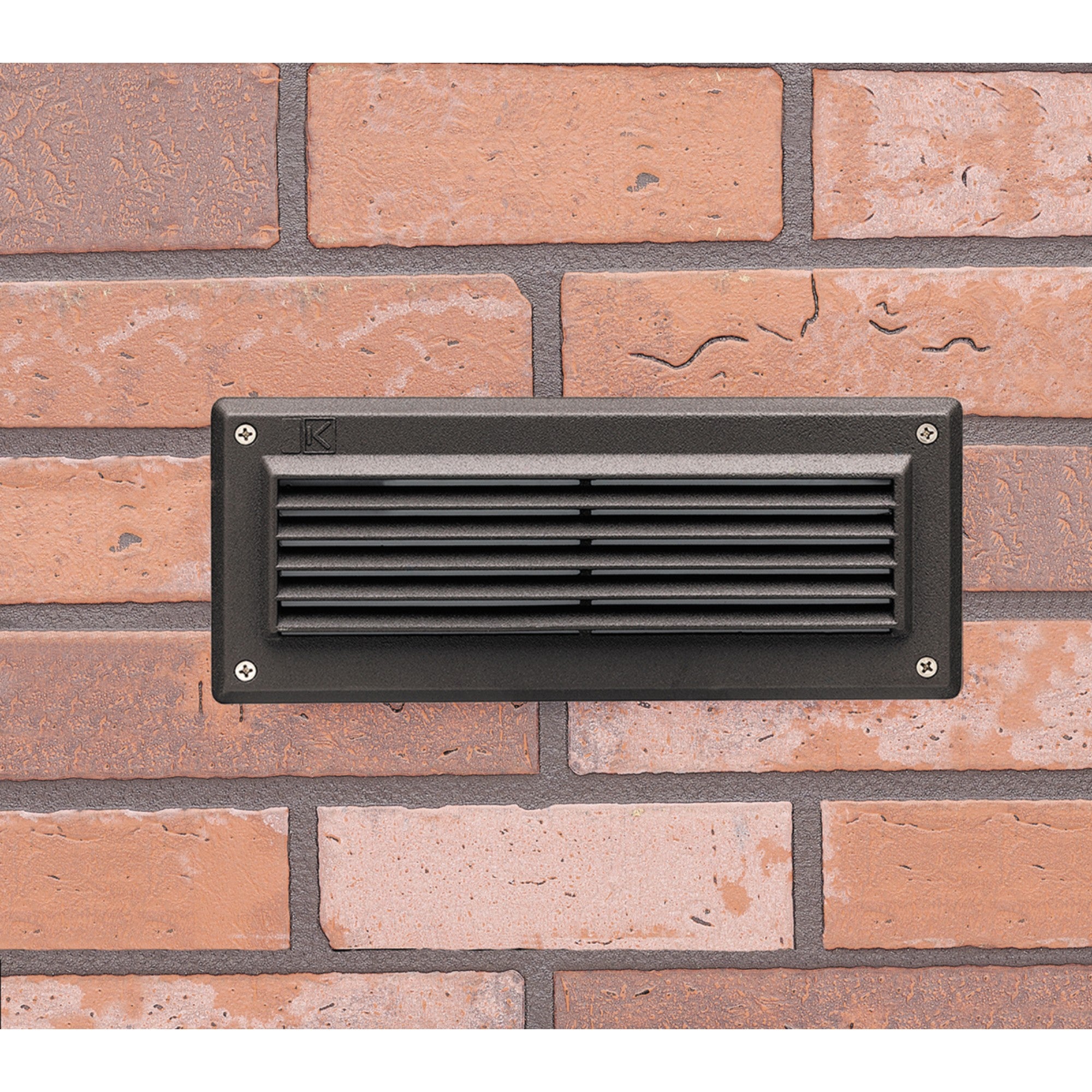 12V Low Voltage Landscape Louvered Brick Step Light - Textured Architectural Bronze Finish - Outdoor Pathway, Garden, and Staircase Lighting for Enhanced Safety and Ambiance