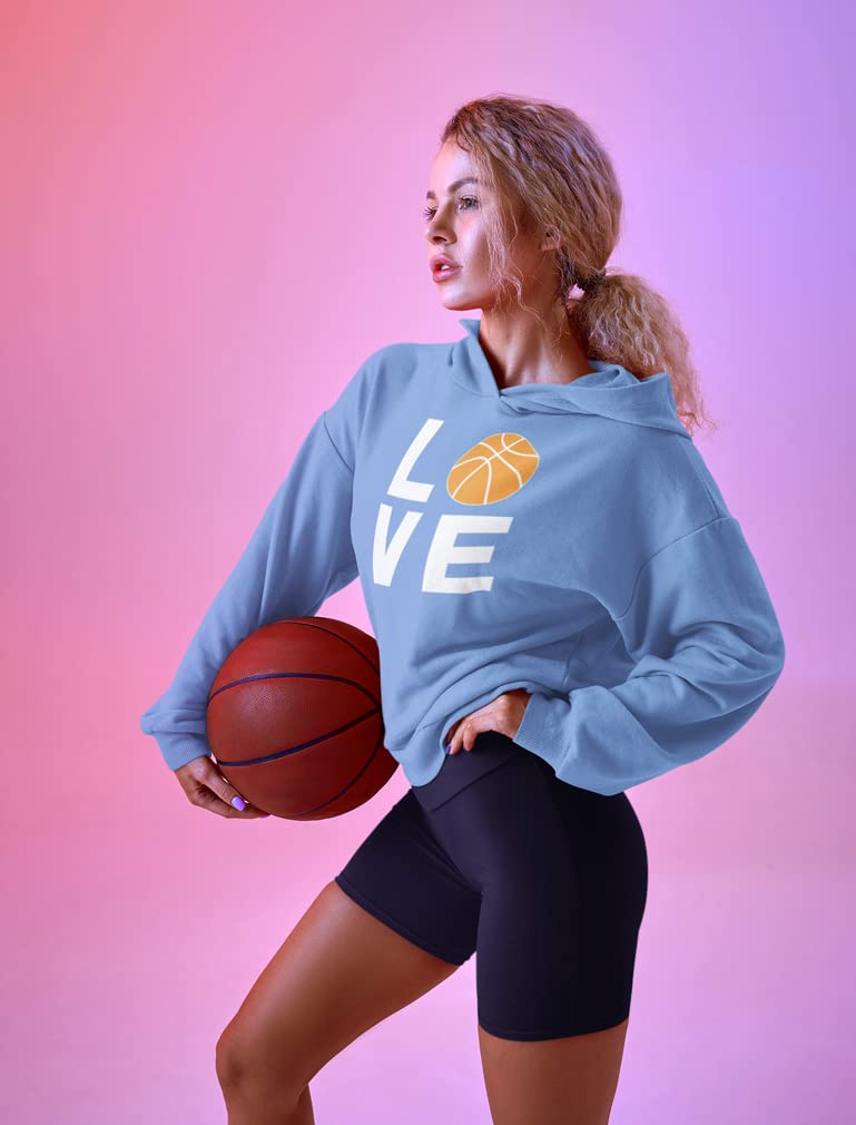 Stylish Tstars Love Basketball Hoodie for Women & Teen Girls - Perfect Gift for Coaches, Fans & Players - Soft & Comfortable Sweatshirt for Game Day, Practice & Casual Wear