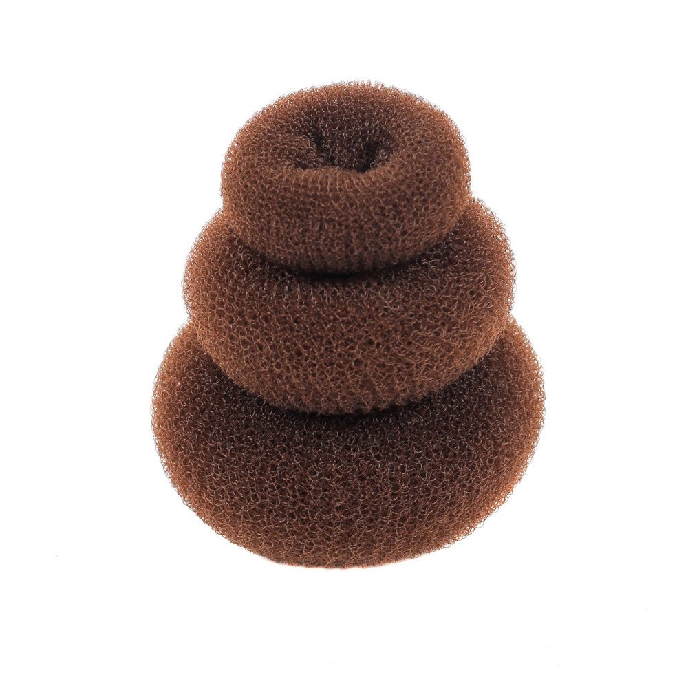 Wendy Mall Brown: 3-Piece Women's Magic Hair Donut Bun Maker Set - Small, Medium & Large Round Chignon Styler Accessories (Brown) | Perfect for Updos, Ponytails & Formal Hairstyles