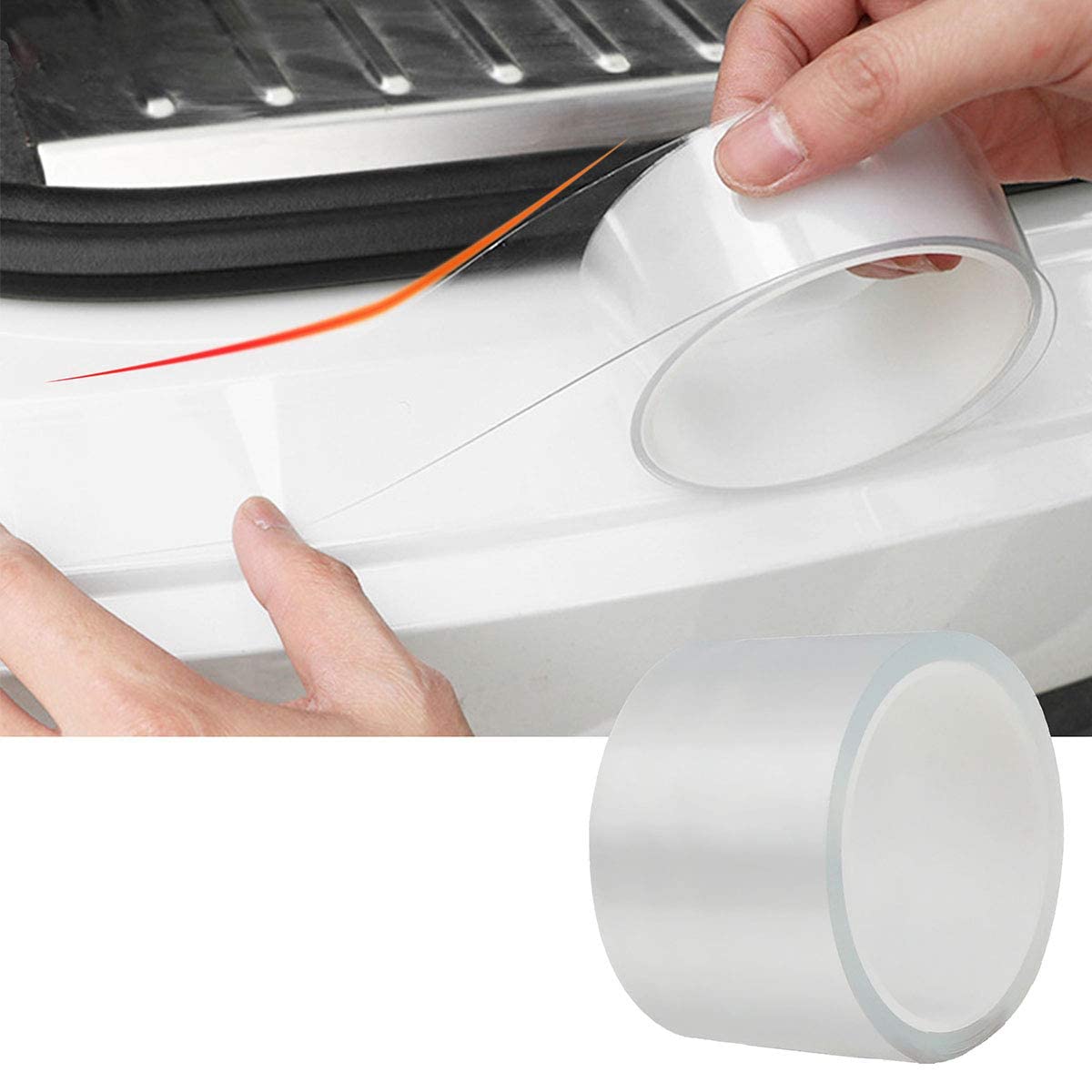 Universal Car Door Edge Guards - 33Ft x 2.8In Transparent Anti-Collision Strips, Scratch-Resistant Bumper Protection for Car Doors & Rear Bumpers | Perfect for Parking Lots, Tight Spaces & Daily Commute Protection