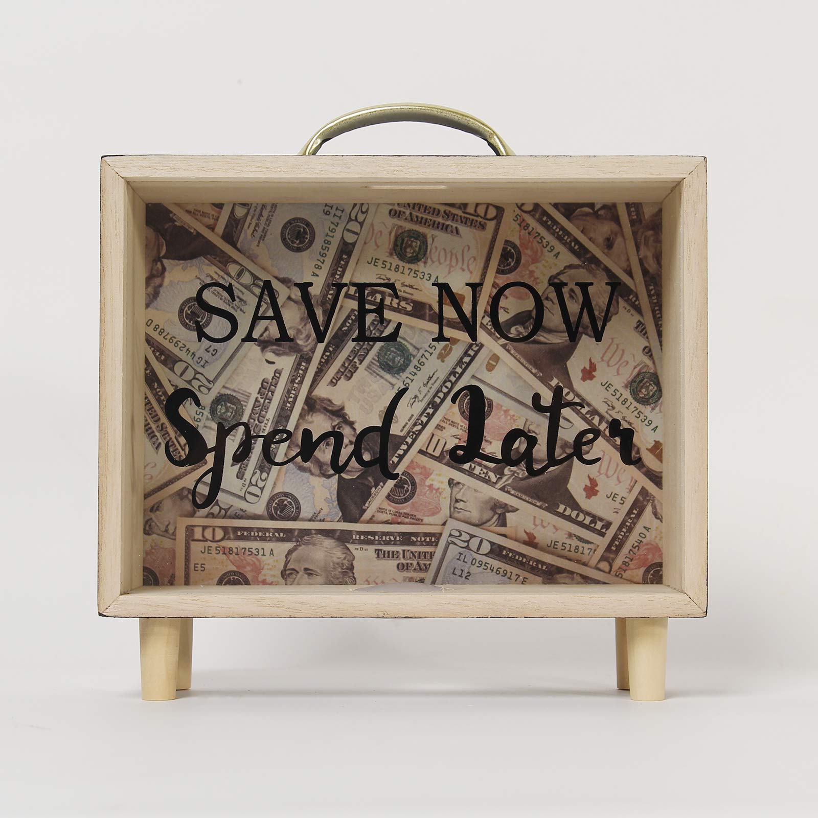 Shadow Box Frame - Wooden Money Box for Wedding & Savings - Save Now Spend Later - Perfect for Wedding Gifts, Anniversary Presents & Home Decor