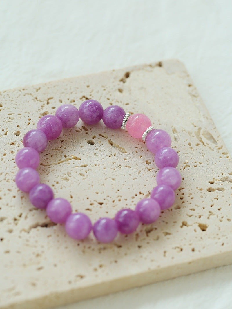 Purple Grapestone Elastic Beaded Bracelet for Women - Adjustable Stretchy Crystal Bead Jewelry - Perfect for Yoga, Meditation & Everyday Wear