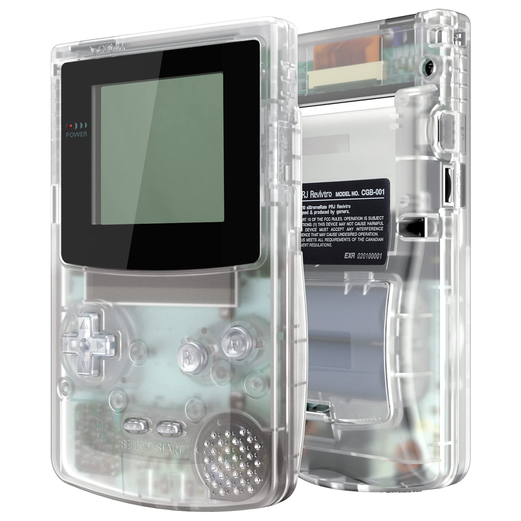 eXtremeRate Clear Transparent Shell Case with Buttons for Gameboy Color GBC - Compatible with GBC OSD IPS, Regular IPS & Standard LCD (Console & IPS Screen Not Included) - Perfect for Gaming Enthusiasts & Retro Console Modding