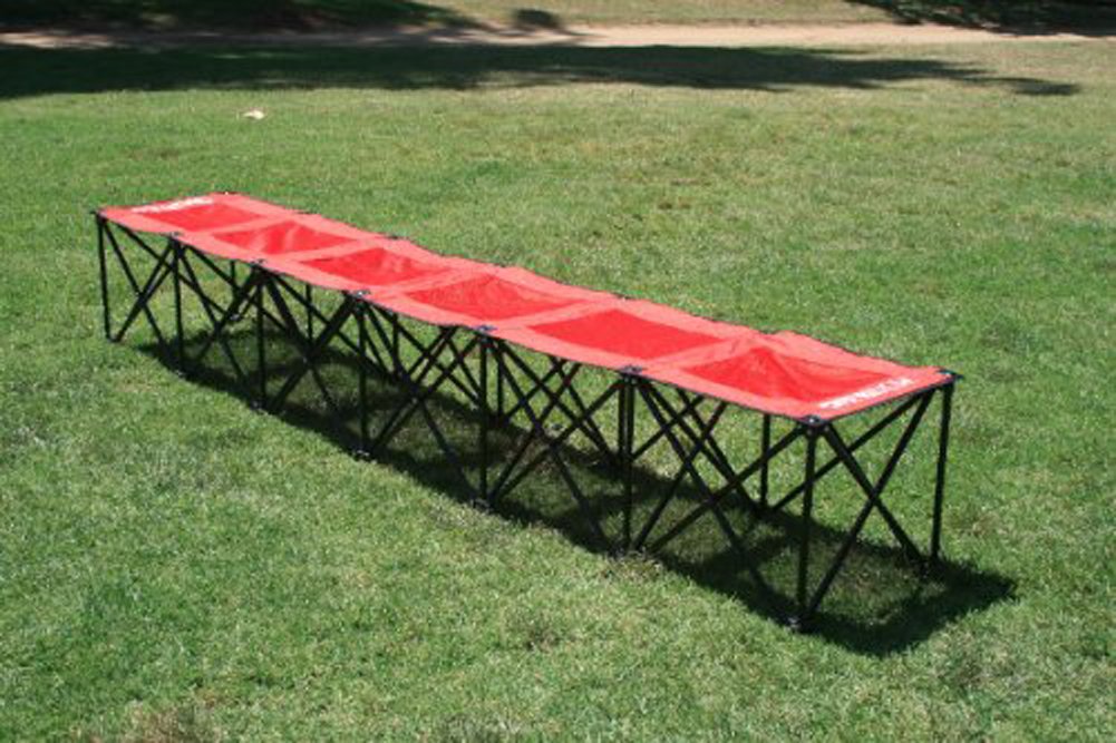 6-Seat Folding Sports Team Bench - Heavy Duty Sweat Pro Bench for Baseball, Football & Outdoor Events | Portable Bleacher for Teams, Coaches & Fans