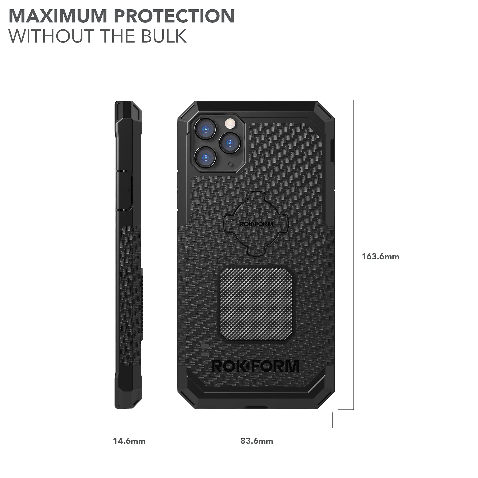 Rokform Rugged Case for iPhone 11 Pro Max with Pro Series Bike Phone Mount - Shockproof Protective Cover & Secure Cycling Phone Holder for Outdoor Adventures, Commuting & Motorcycle Rides