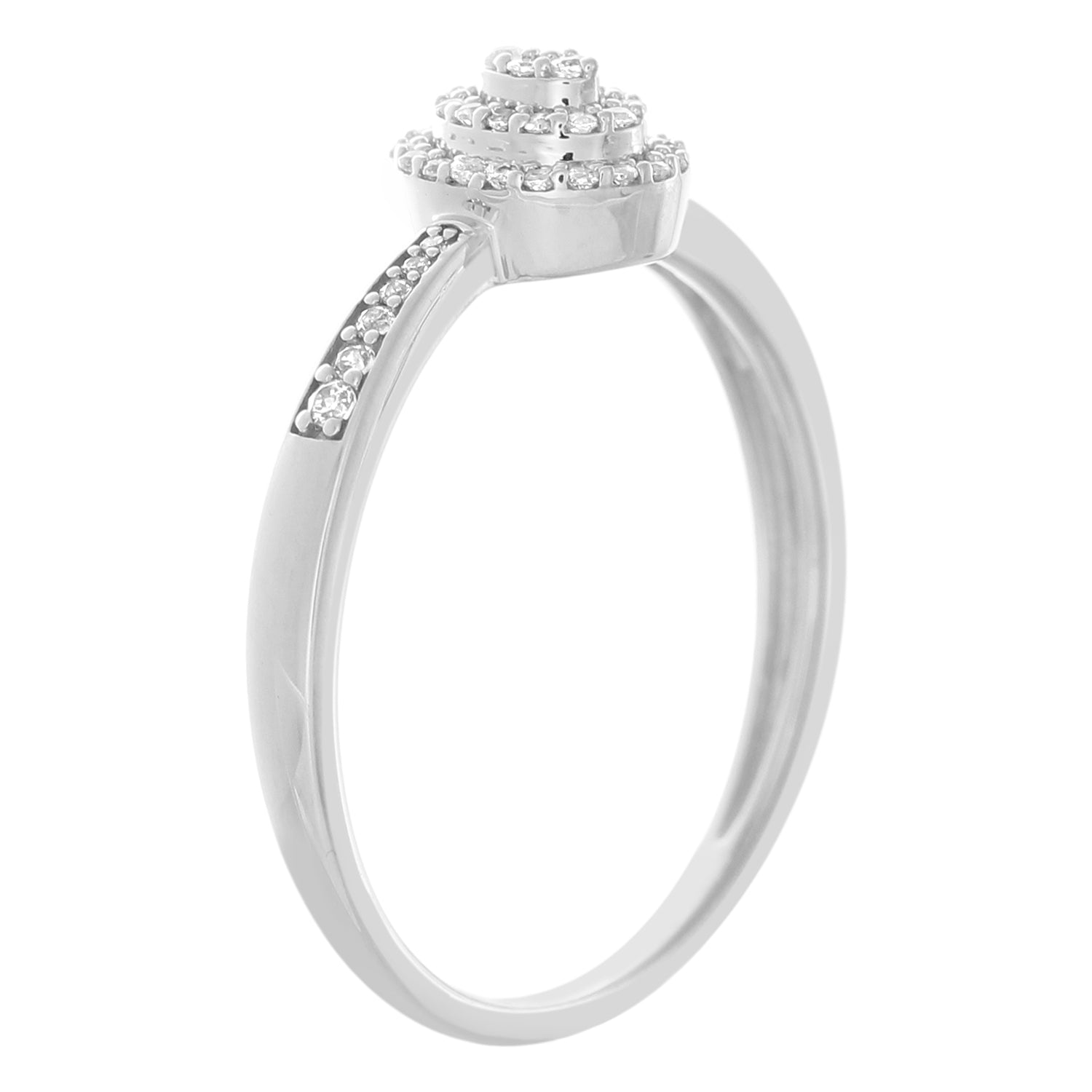 9ct White Gold 0.15 Carat Diamond Ring with 49 Brilliant Cut Diamonds - Elegant Wedding Band, Anniversary Gift for Her, Perfect for Engagement & Special Occasions