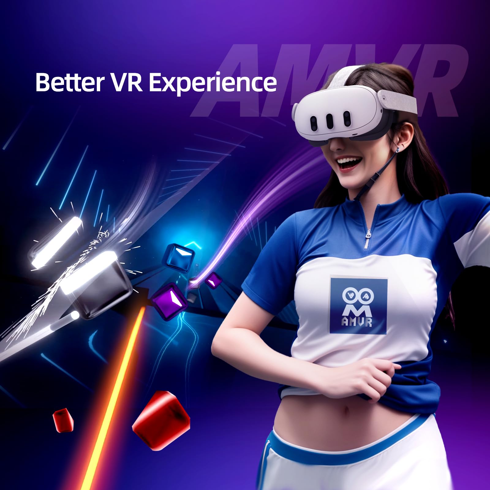 AMVR Silicone Face Cover for Meta/Oculus Quest 3 - Sweatproof VR Face Cushion Pad, Comfortable Replacement Facial Interface Accessory (Black) - Perfect for VR Gaming, Fitness & Extended Play Sessions