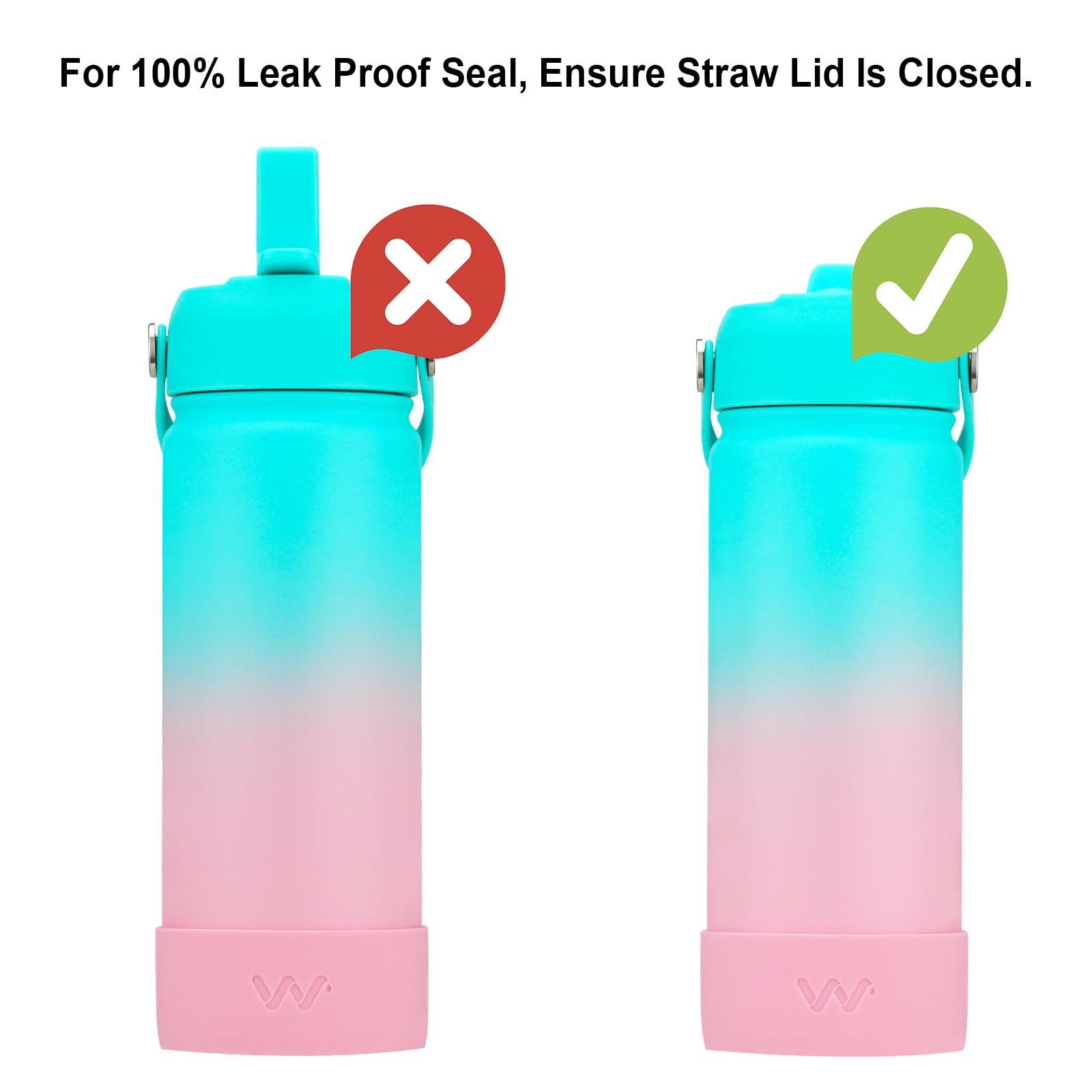**18oz Insulated Stainless Steel Kids Water Bottle with Straw Lid, Shoulder Strap & Boot - Leakproof Reusable Metal Bottle for School, Travel & Outdoor Activities - Bubble Gum (18 oz)**