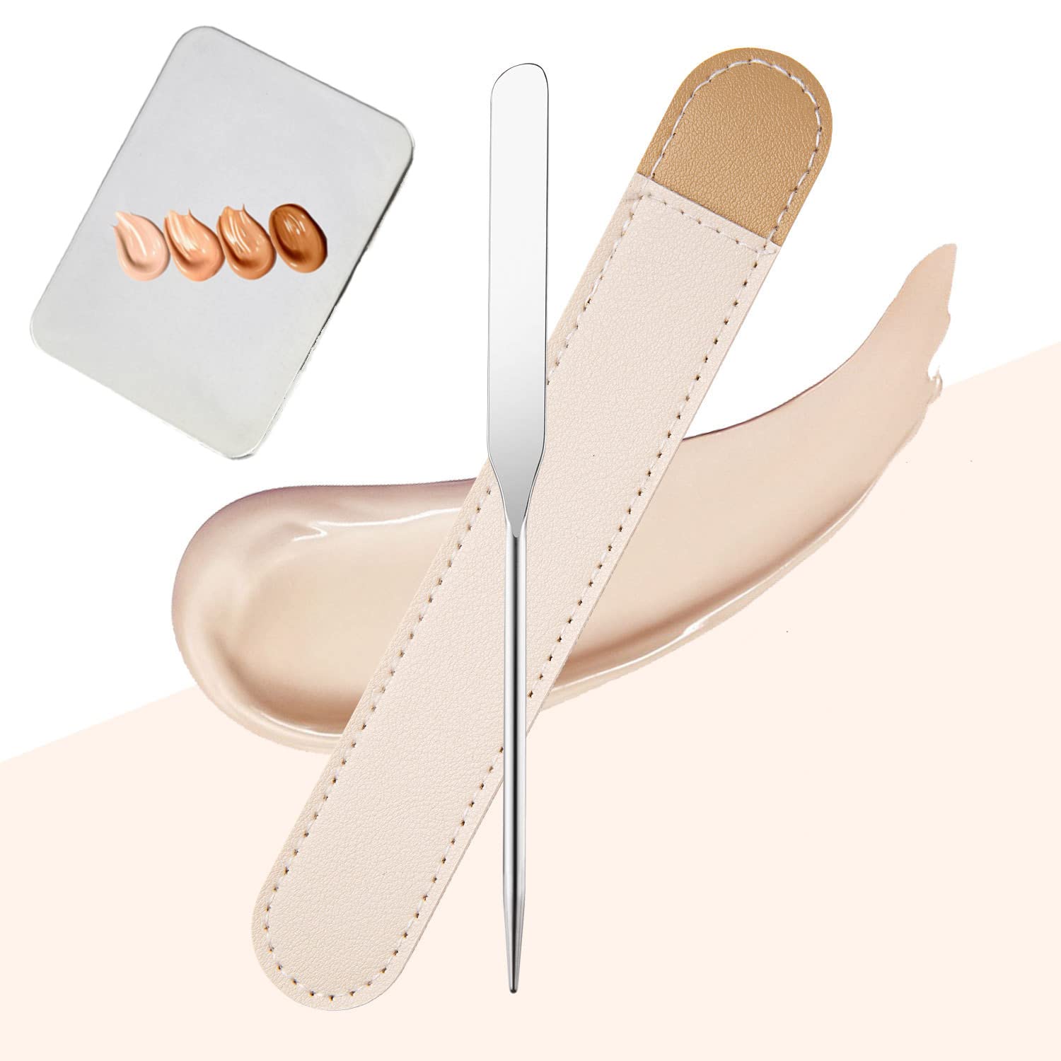 Professional Picasso Makeup Spatula & Sponge Set - Korean Beauty Tools for Flawless Foundation Application (2pcs) | Perfect for Contouring, Blending & Professional Makeup Artistry