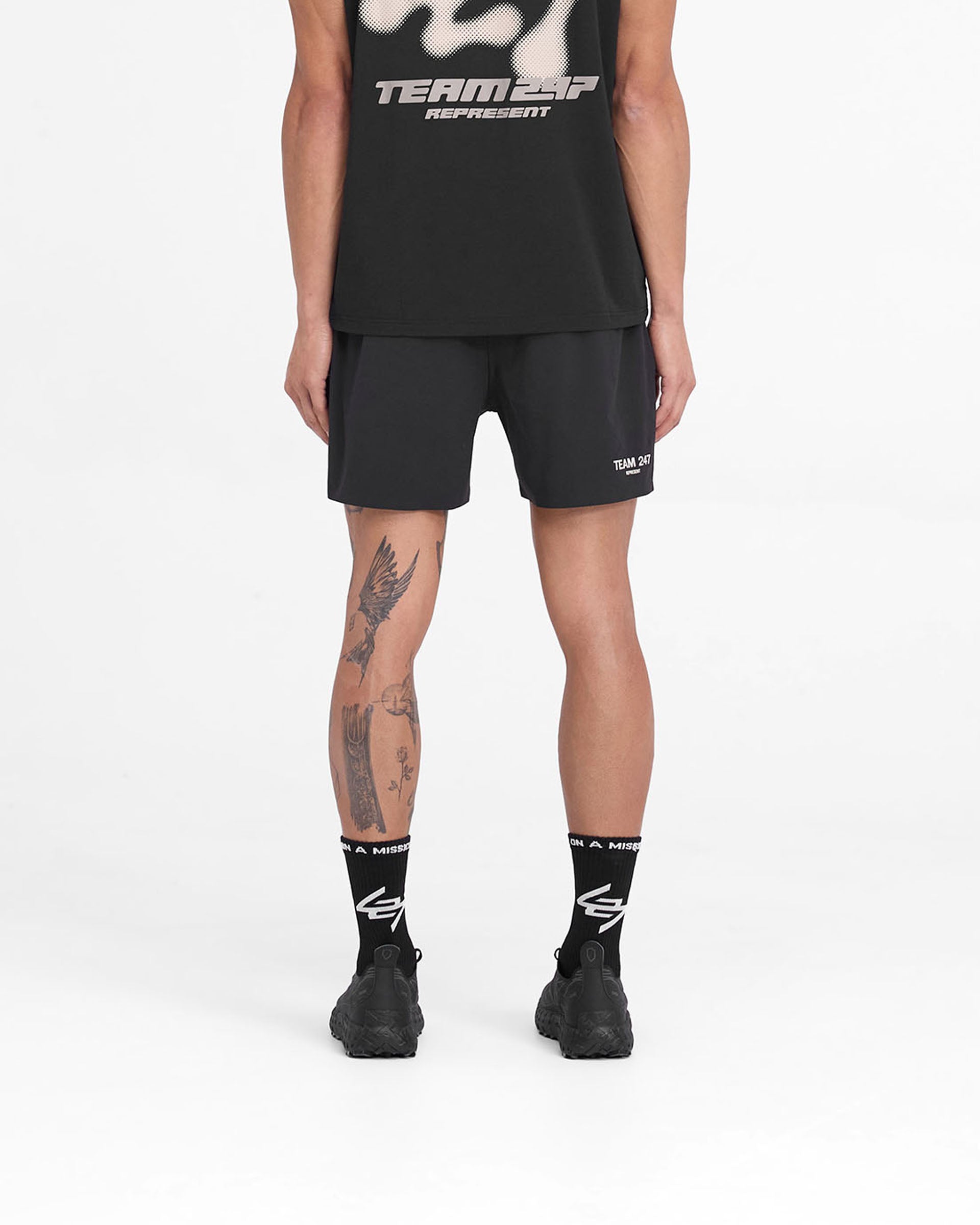 Team 247 Fused Shorts for Men - Breathable Quick-Dry Workout Running Gym Athletic Shorts - Black (Perfect for Training, Jogging & Casual Wear)