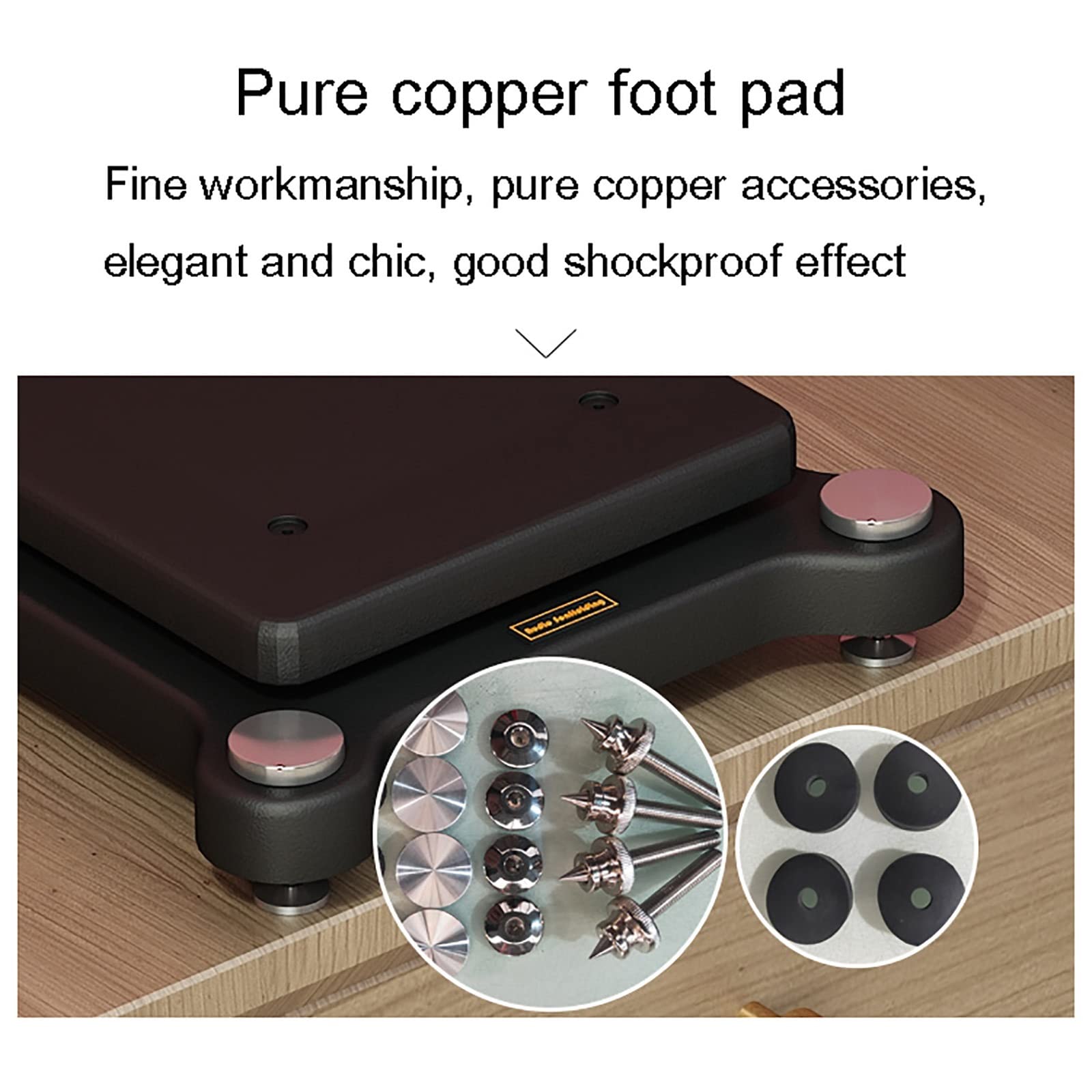Premium Speaker Stands for Bookshelf & Desktop - 35x40cm HiFi Home Theater & Satellite Speaker Stands with Anti-Skid Rubber Pads & Pure Copper Feet - Perfect for Home Cinema, Gaming & Music Listening