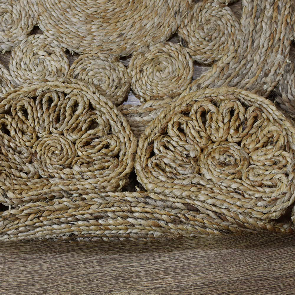 Eco-Friendly Jute Braided Rug - Natural Fiber Area Rug for Living Room, Bedroom & Boho Decor | Handwoven Non-Slip Floor Mat for Home, Office & Yoga Space