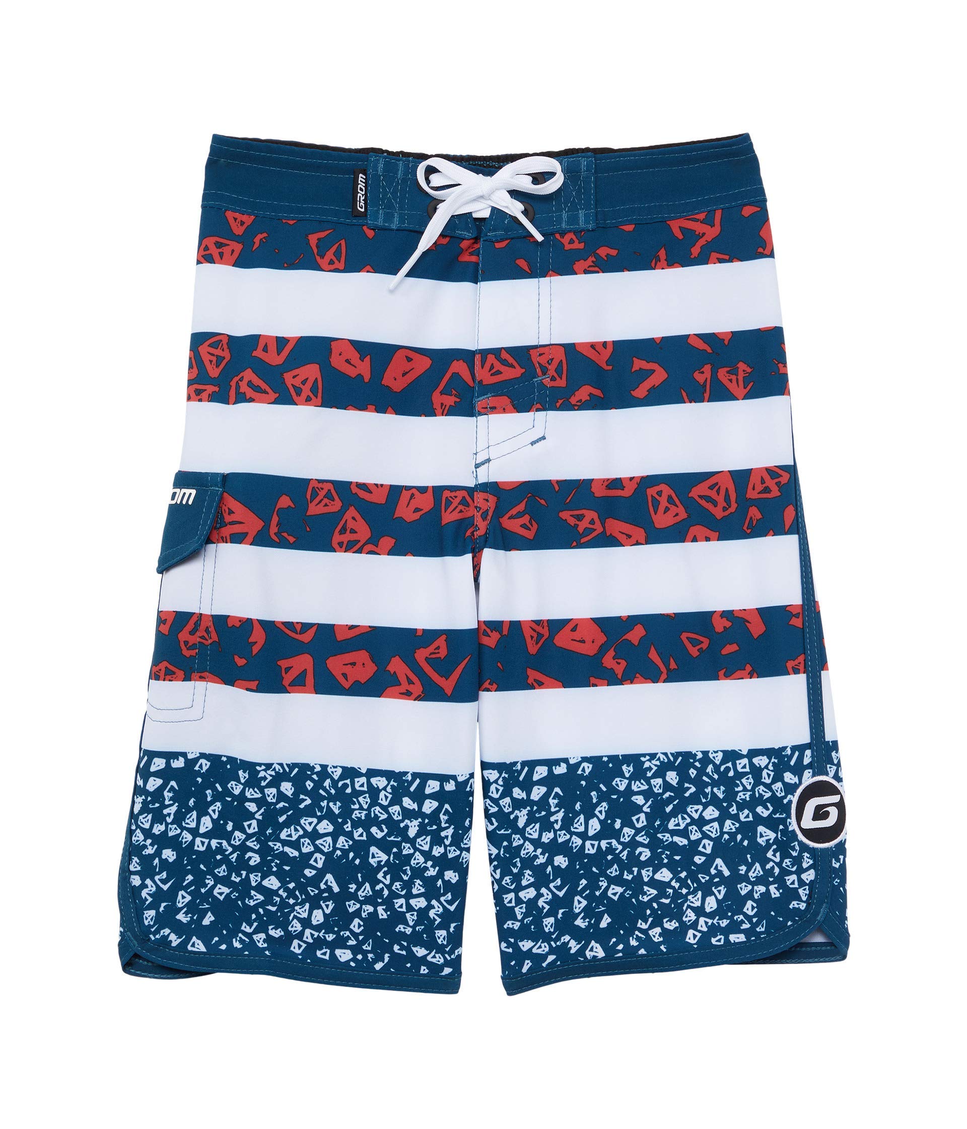 GROM Kids Boys' Charger Swim Trunks - Quick Dry Board Shorts for Little & Big Kids - Perfect for Beach, Pool & Summer Water Activities