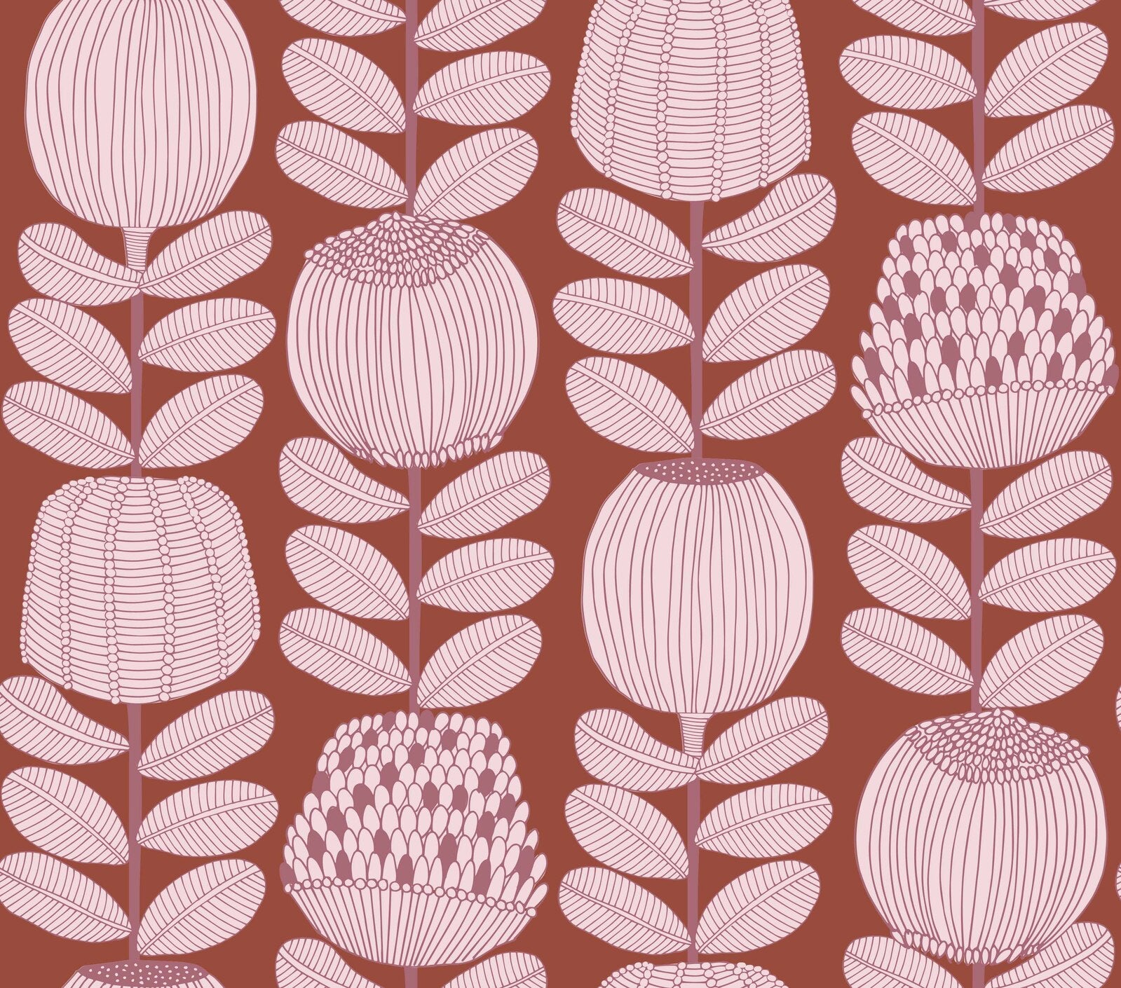 Banksia Lines Wallpaper - Modern Botanical Peel & Stick Wallpaper for Home Decor - Perfect for Living Room, Bedroom, or Office