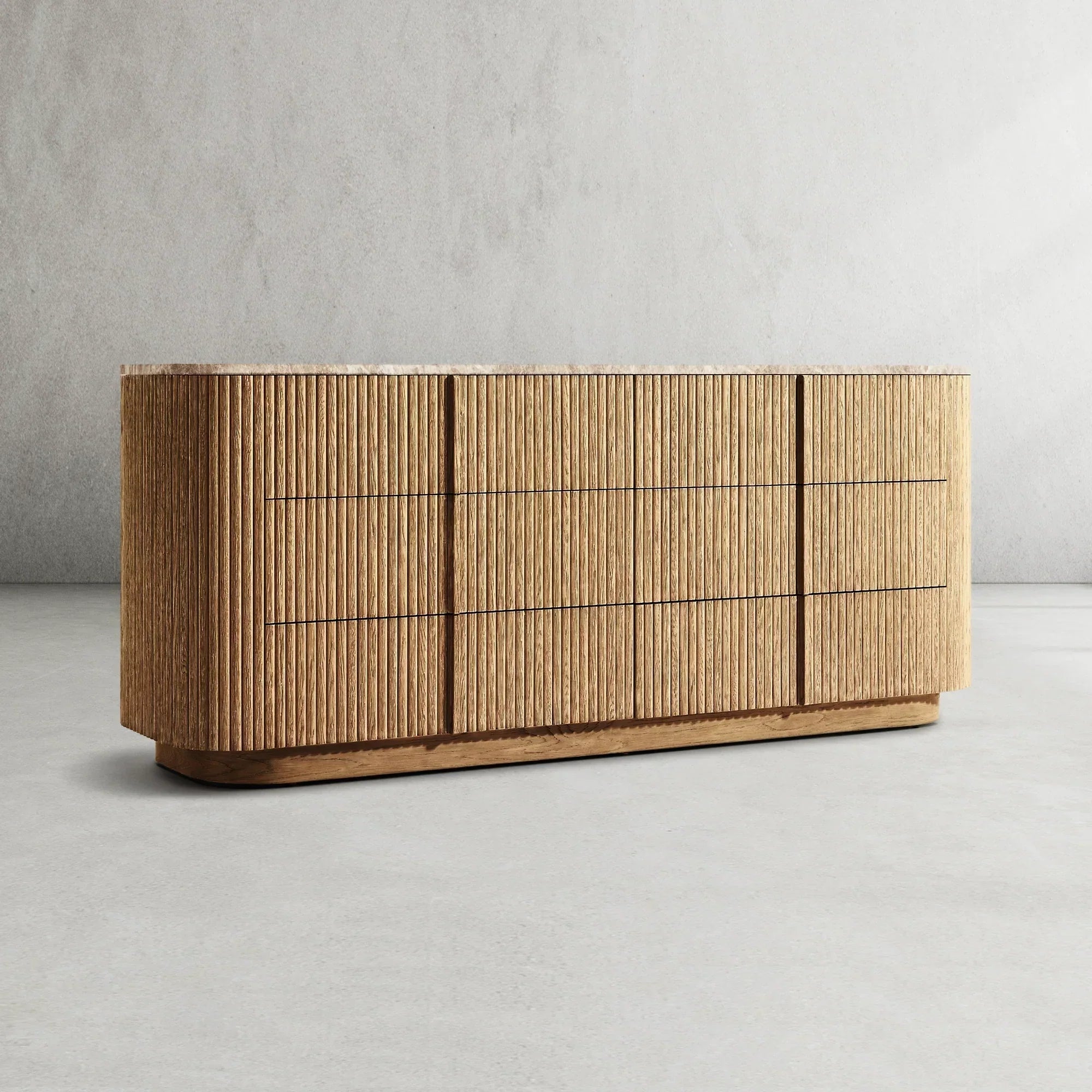 Mulholland Modern Stone 6-Drawer Dresser - Stylish Bedroom Storage Furniture for Home Organization & Closet Space Saving