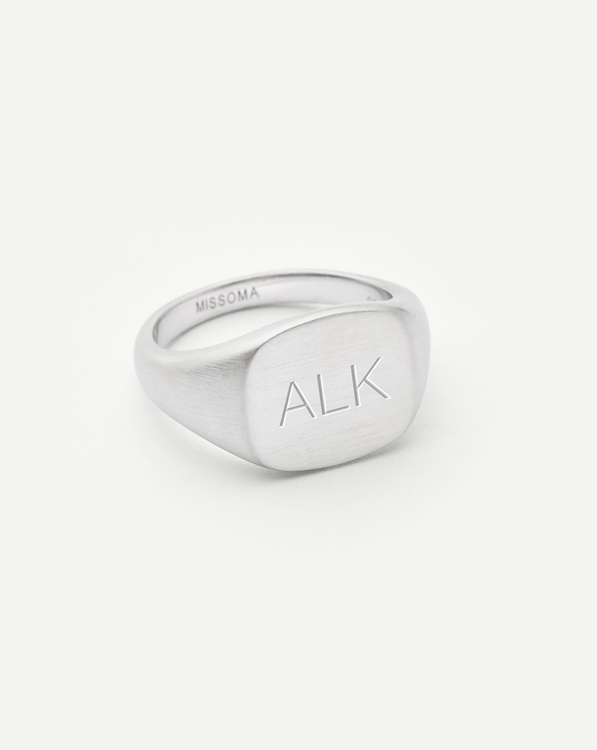 Personalized Sterling Silver Signet Ring for Men - Custom Engraved Initials & Monogram - Perfect for Gifts, Weddings & Special Occasions