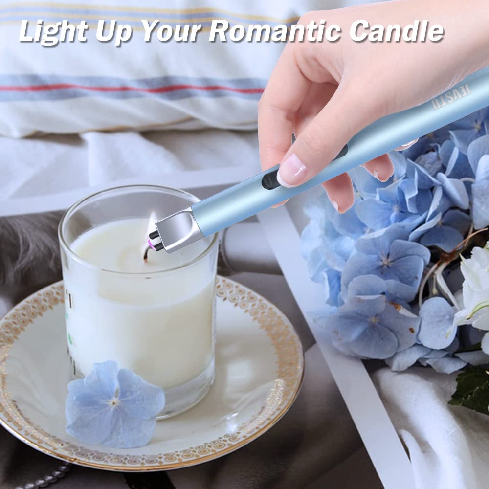 USB Rechargeable Windproof Plasma Lighter - Flameless Candle Lighter for BBQ Camping Kitchen