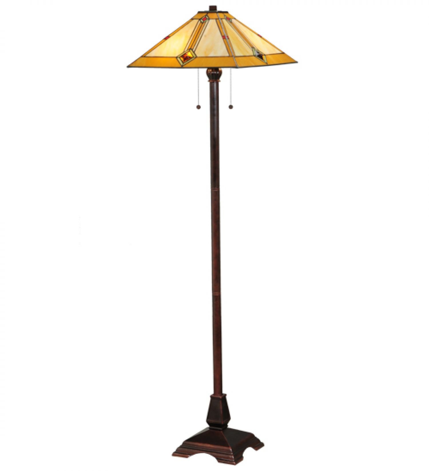 StarSun Depot 62 Inch Height Diamond Pattern Mission Style Floor Lamp with Dry Finish - Perfect for Living Room, Bedroom, or Office Lighting