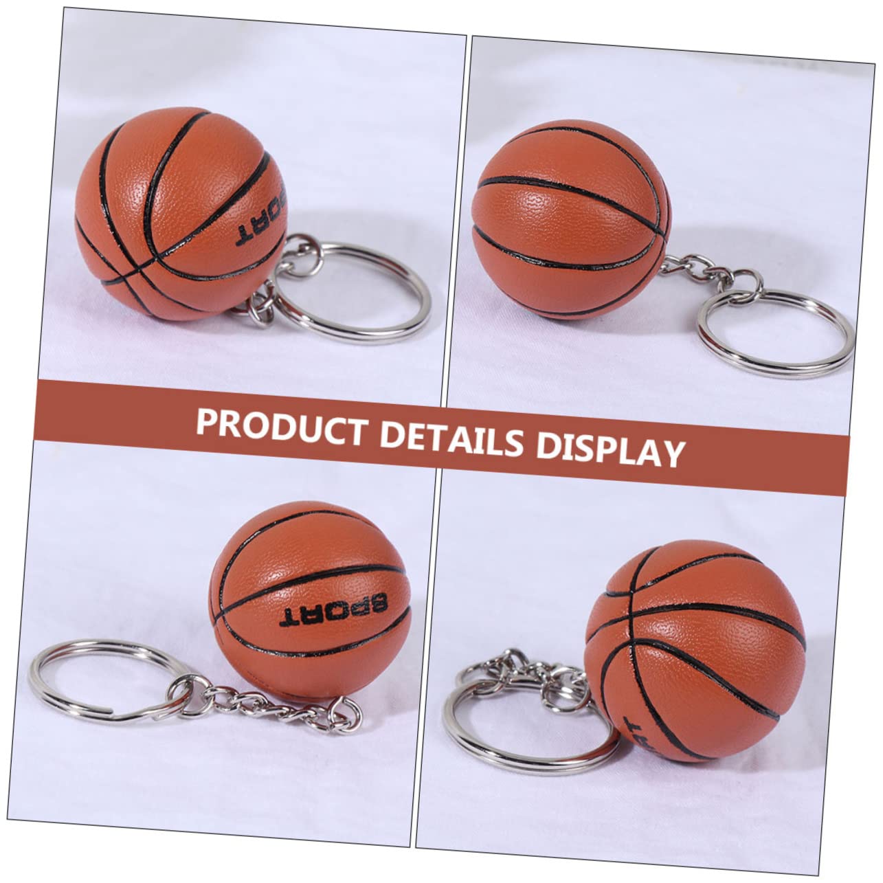 Balacoo 14 Pcs Mini Basketball Keychain Set - PU Leather Sports Keychain Charms for Basketball Fans - Perfect for Backpacks, Gifts, and Team Spirit Accessories
