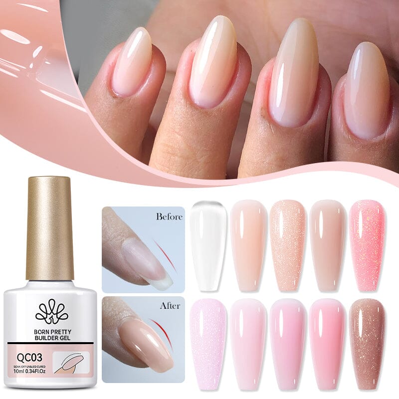 BORN PRETTY 10ml Builder Gel for Nails - Professional Nail Strengthening & Extension Gel - Perfect for DIY Manicures, Salon Use, and Nail Art Designs