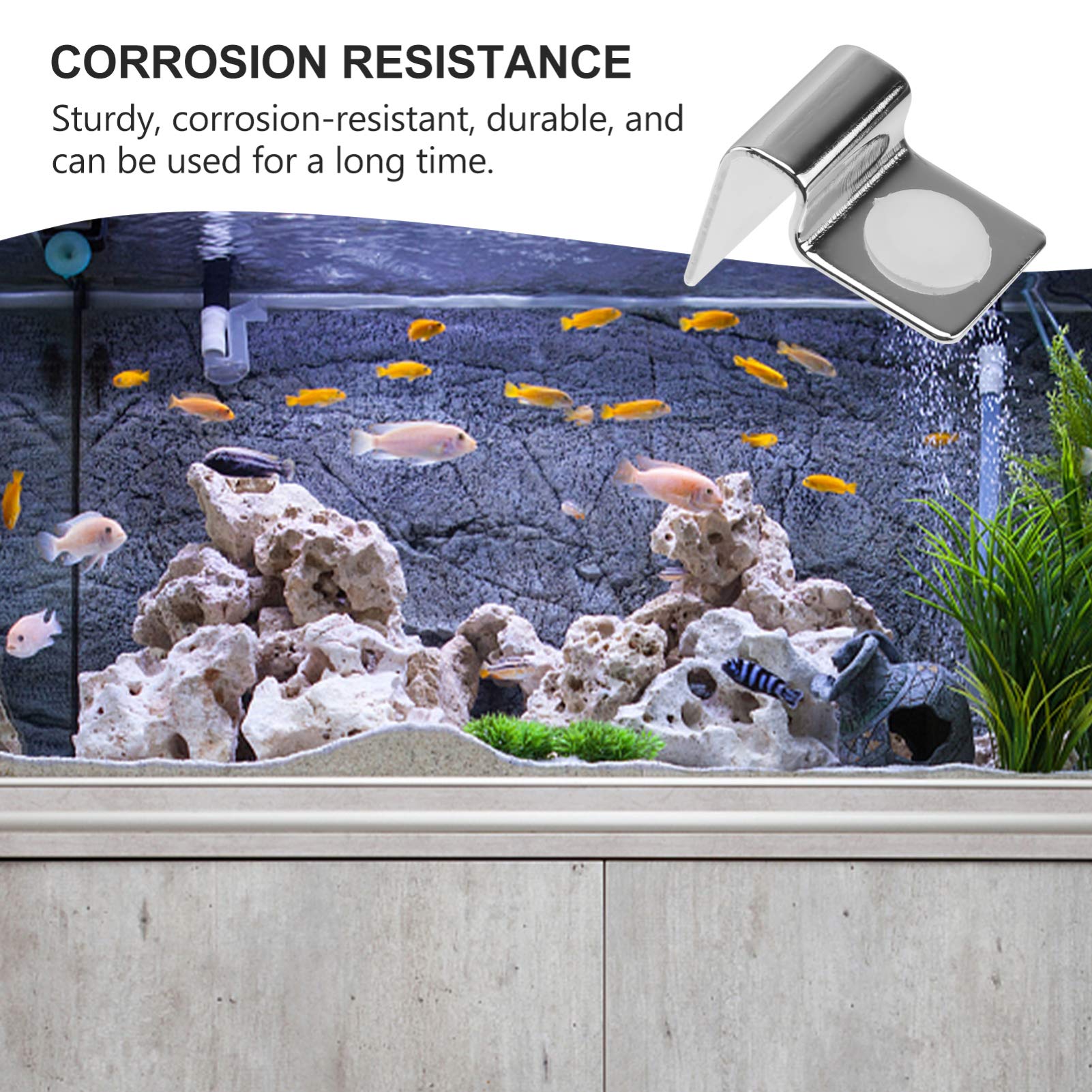 4Pcs Clear Acrylic Aquarium Lid Clips - 5mm Fish Tank Glass Cover Support Clamps | Secure Holder for Aquarium Accessories | Perfect for Freshwater/Saltwater Tanks, Terrariums & Reptile Enclosures