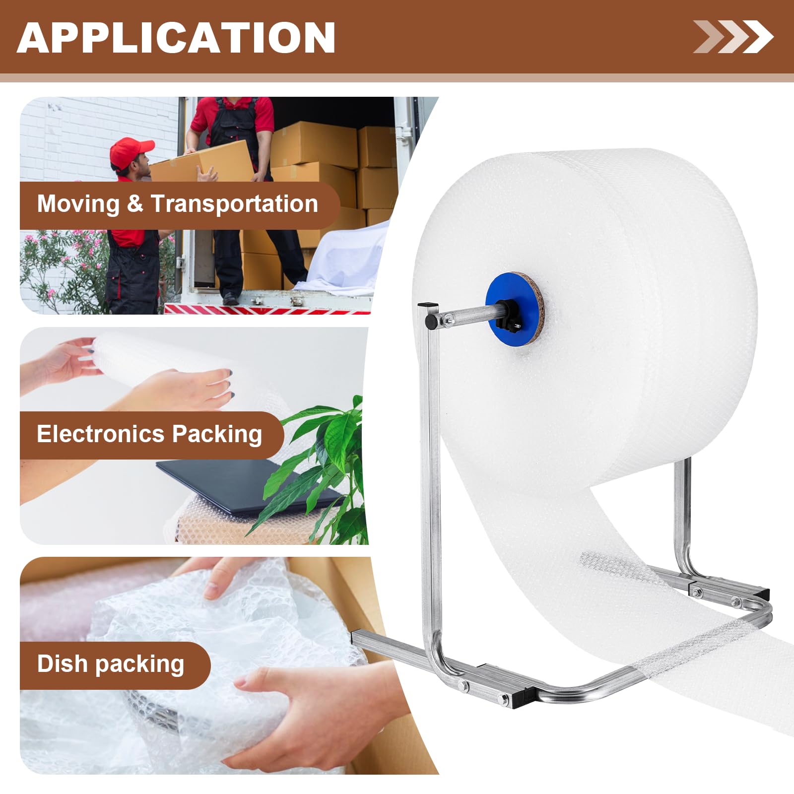 23.62 Inch Bubble Wrap Roll Dispenser - Tabletop Manual Bubble Cushion Foam Wrap Holder for Packing, Moving, Shipping | Perfect for Home, Office & Warehouse Packaging Needs