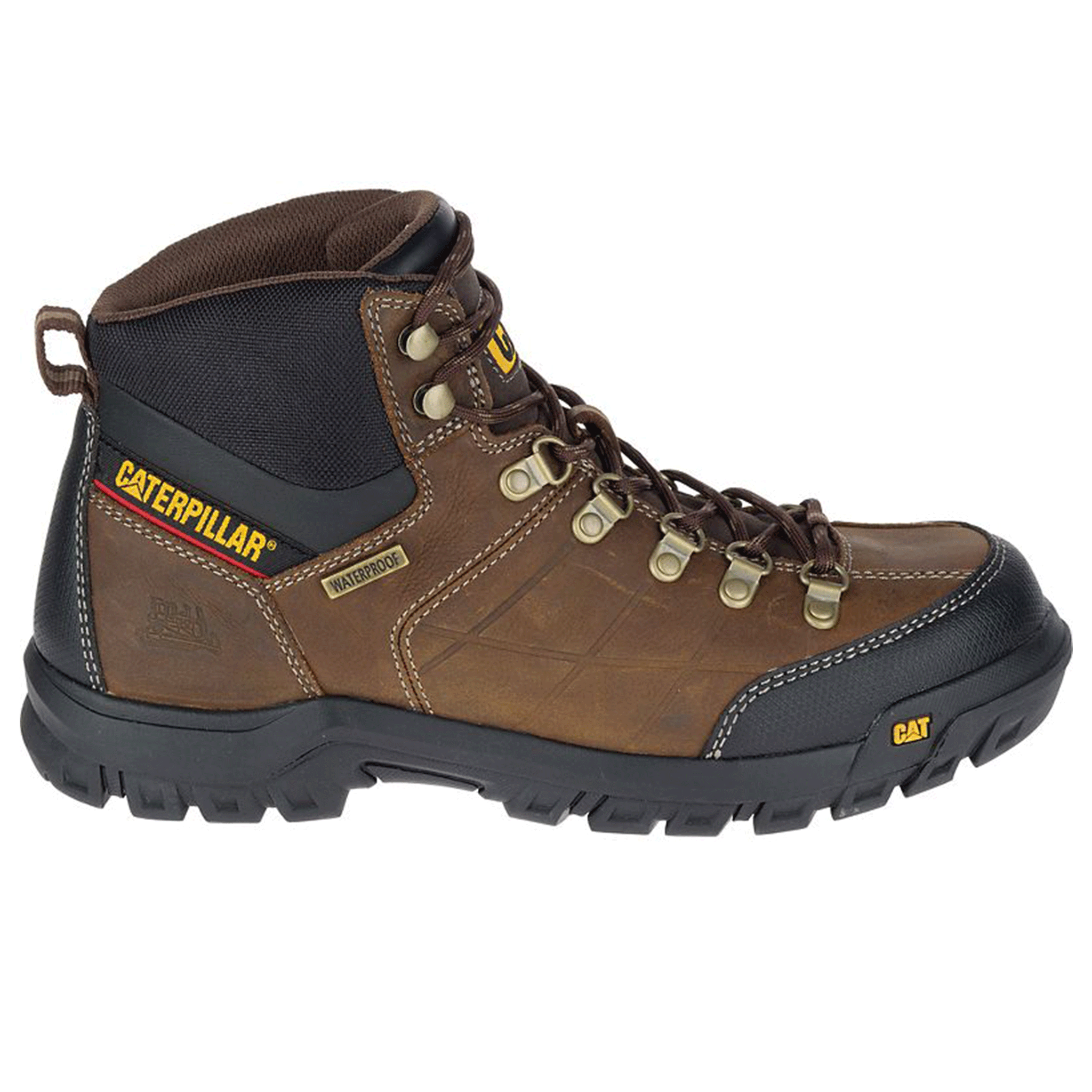 CAT Threshold Men's 6 Steel Toe Work Hiker Boot 722534 - Brown Safety Shoes for Construction, Hiking & Outdoor Work | Durable Waterproof Work Boots for Men