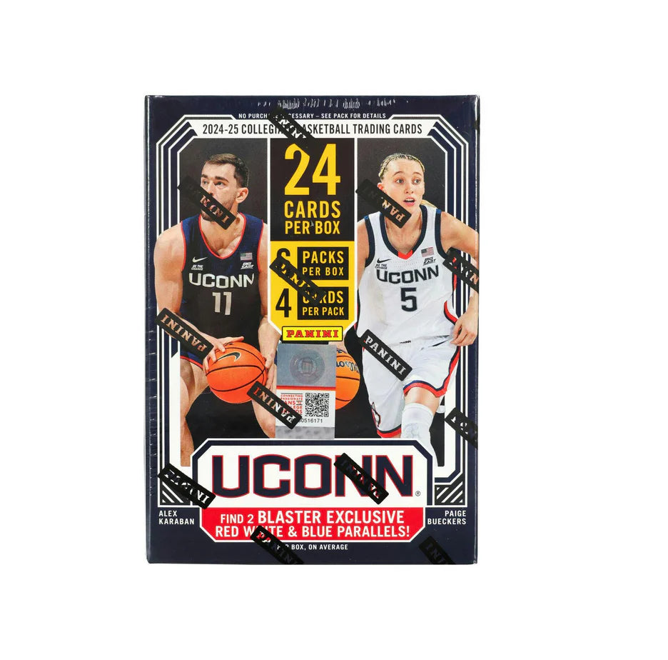 2025 Panini UConn Basketball Blaster Box - 24 Packs with Exclusive Rookies & Inserts - Perfect for Collectors, Gifts & Fantasy Basketball Fans | NCAA Memorabilia for Display & Trading