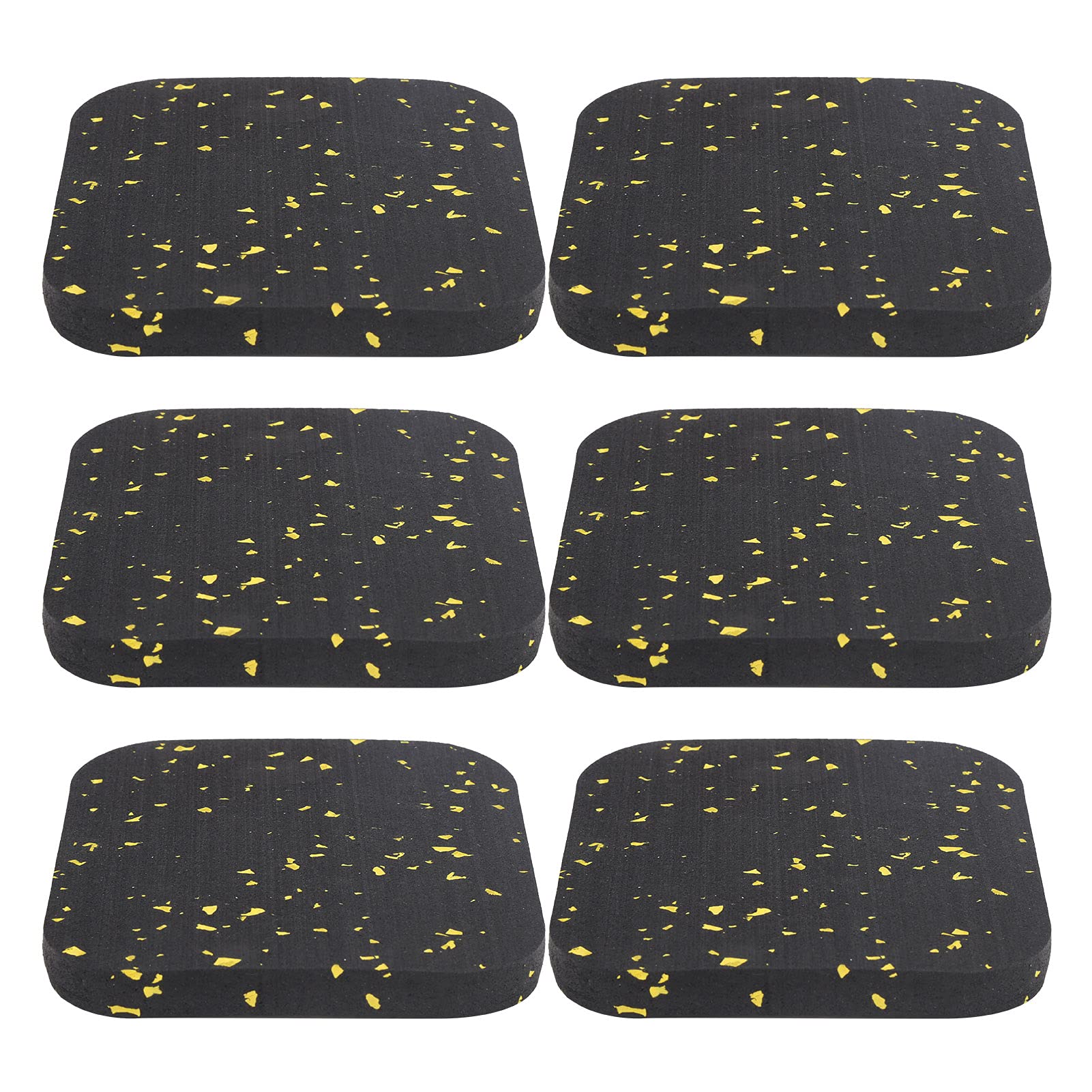 Premium Non-Slip Exercise Equipment Mat - Shock Absorbing, Sound Insulating & Wear-Resistant Gym Floor Mat for Treadmills, Yoga, Home Workouts (Black & Yellow) - Perfect for Home Gyms, Fitness Studios & Noise Reduction