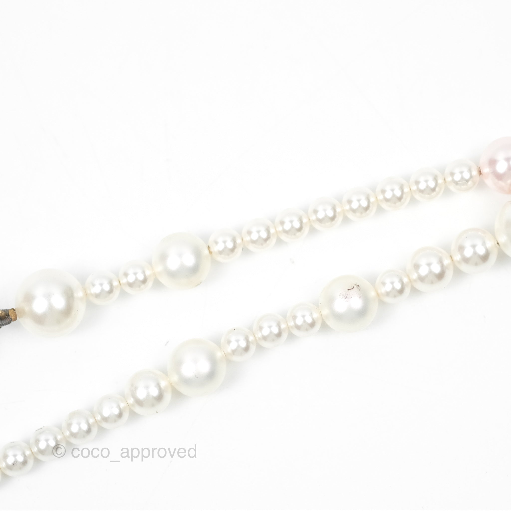 Chanel CC Pearl Double Strand Necklace 17K Gold Tone - Elegant Layered Pearl Jewelry for Women, Perfect for Parties, Weddings & Special Occasions