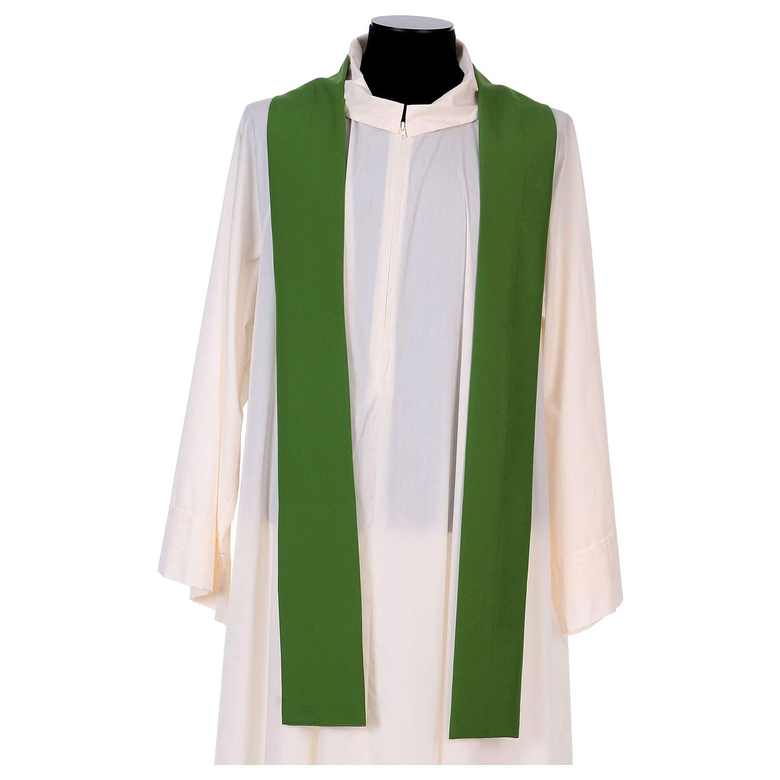 Green Polyester Franciscan Chasuble with Jesus and St. Francis Hands - Perfect for Catholic Mass, Church Services & Religious Ceremonies