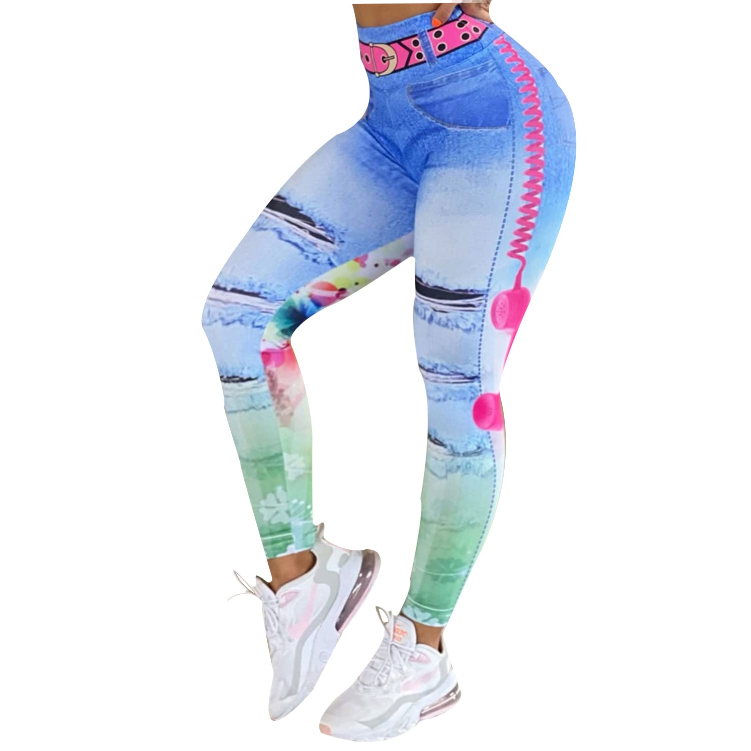 Women's High-Waisted Yoga Leggings - Printed Stretchy Workout Tights for Running, Gym & Fitness | Comfortable Base Layer for Yoga, Pilates & Lounge Wear
