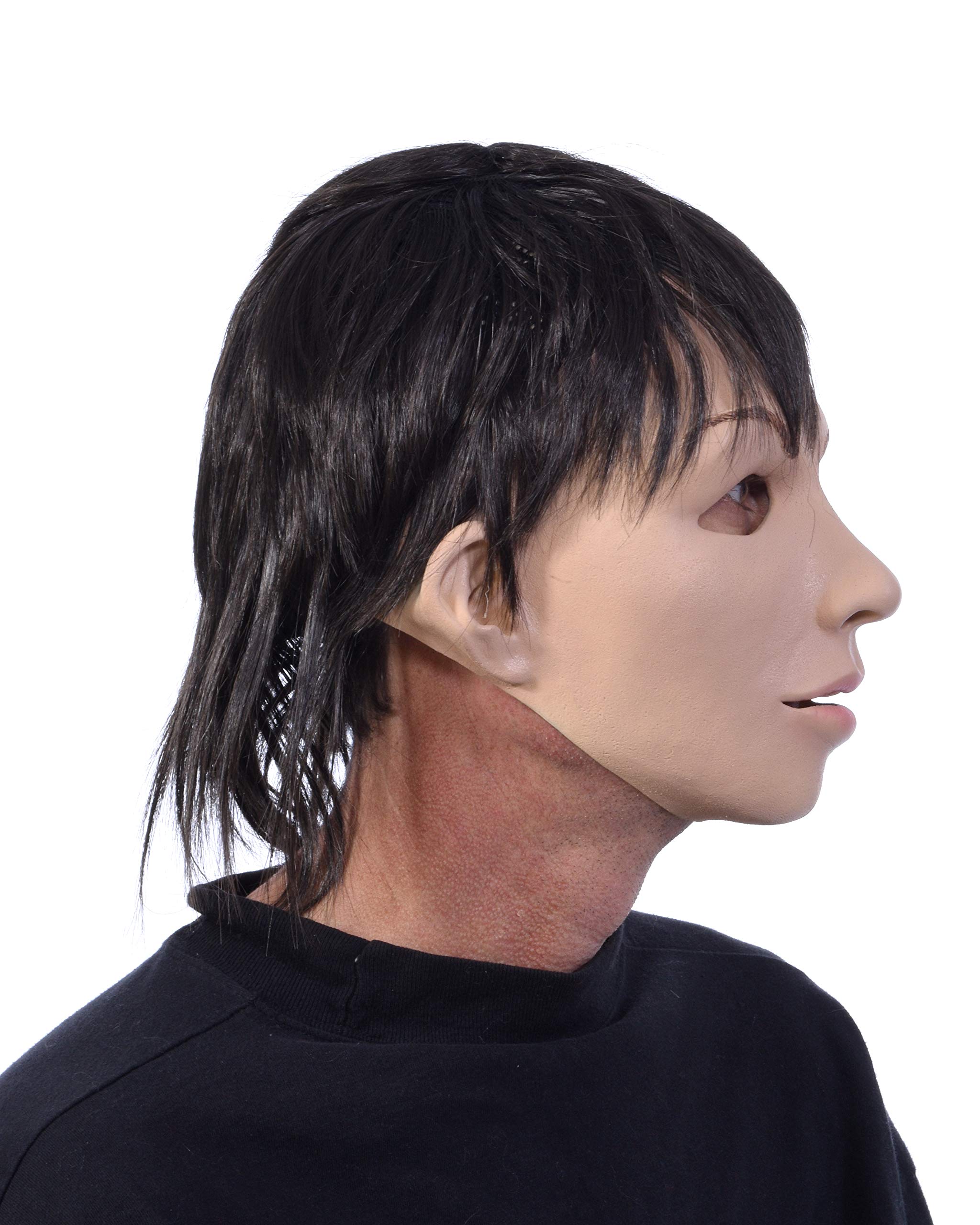 Zagone Studios Alex - Realistic Latex Female & Male Character Mask with Attached Wig - Perfect for Cosplay, Halloween Costumes, and Theatrical Performances
