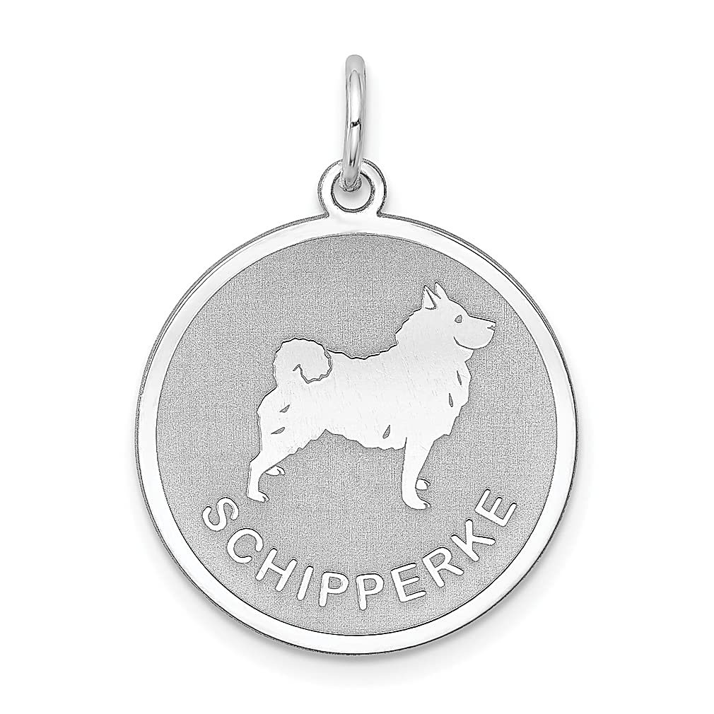 925 Sterling Silver Schipperke Disc Charm Necklace - Elegant Dog Pendant Jewelry for Women | Perfect Gift for Her | Ideal for Casual Wear, Date Nights & Special Occasions
