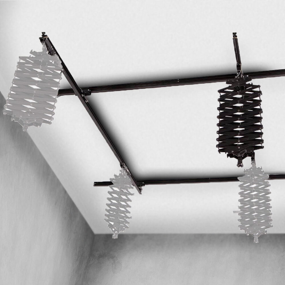 Pantograph Ceiling Rail Track System with 1x Pantograph - Durable Curtain Hanging Solution for Home Theater, Bedroom & Living Room