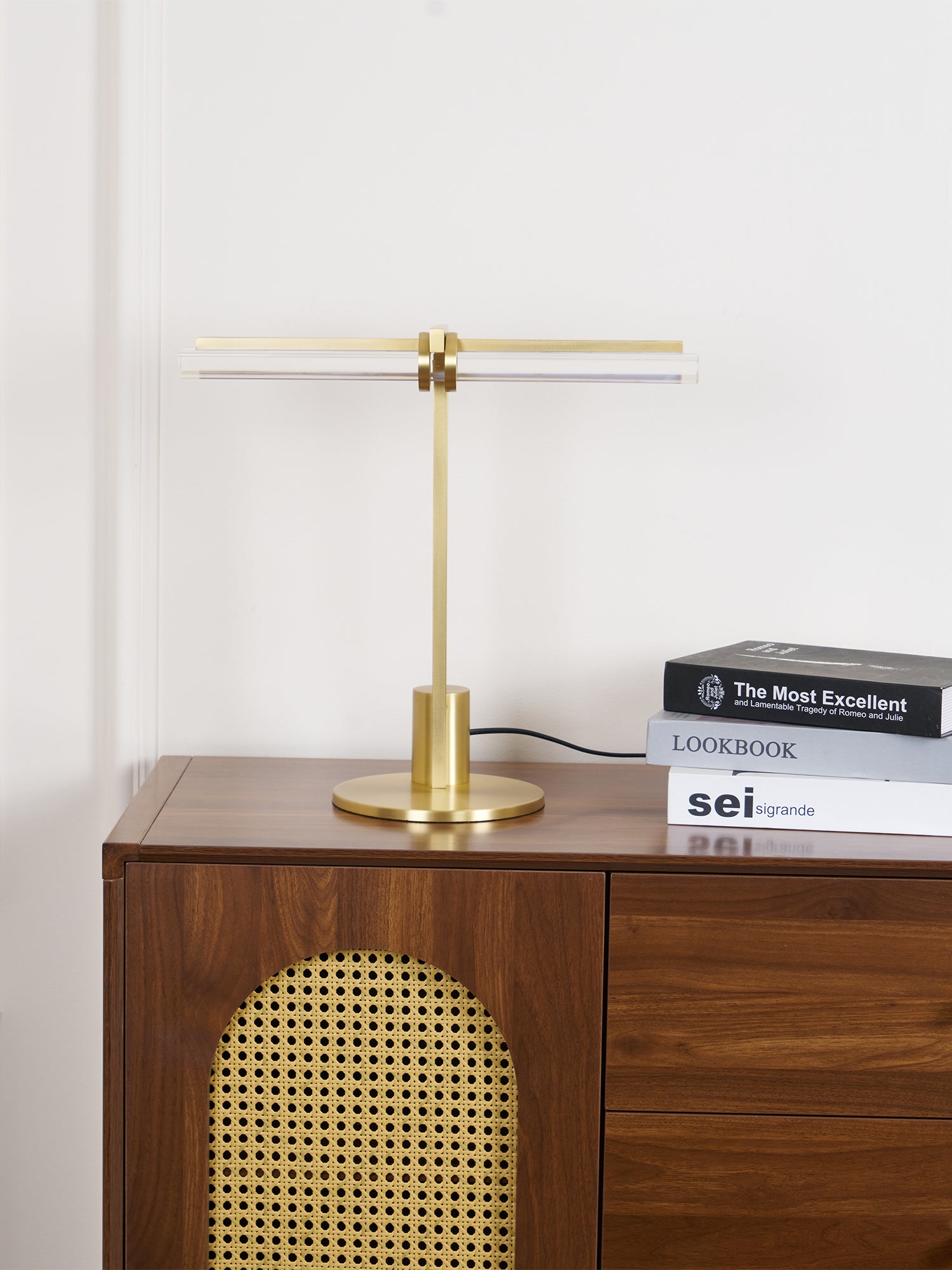 Modern Reed Table Lamp - Adjustable Brightness LED Desk Light for Home Office, Bedroom & Study - Perfect for Reading, Working & Nightstand Use