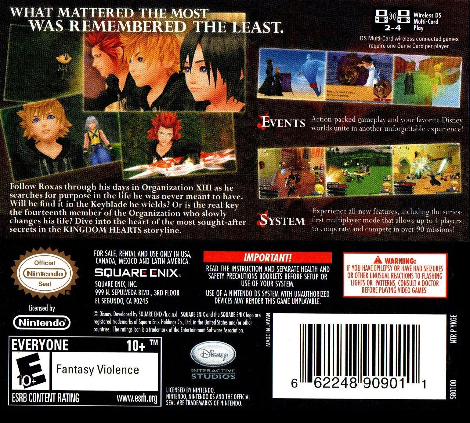 Kingdom Hearts 358/2 Days - Nintendo DS Game | Action RPG Adventure with Disney & Final Fantasy Characters | Perfect for Disney Fans & RPG Gamers | Great for Travel & Family Game Nights