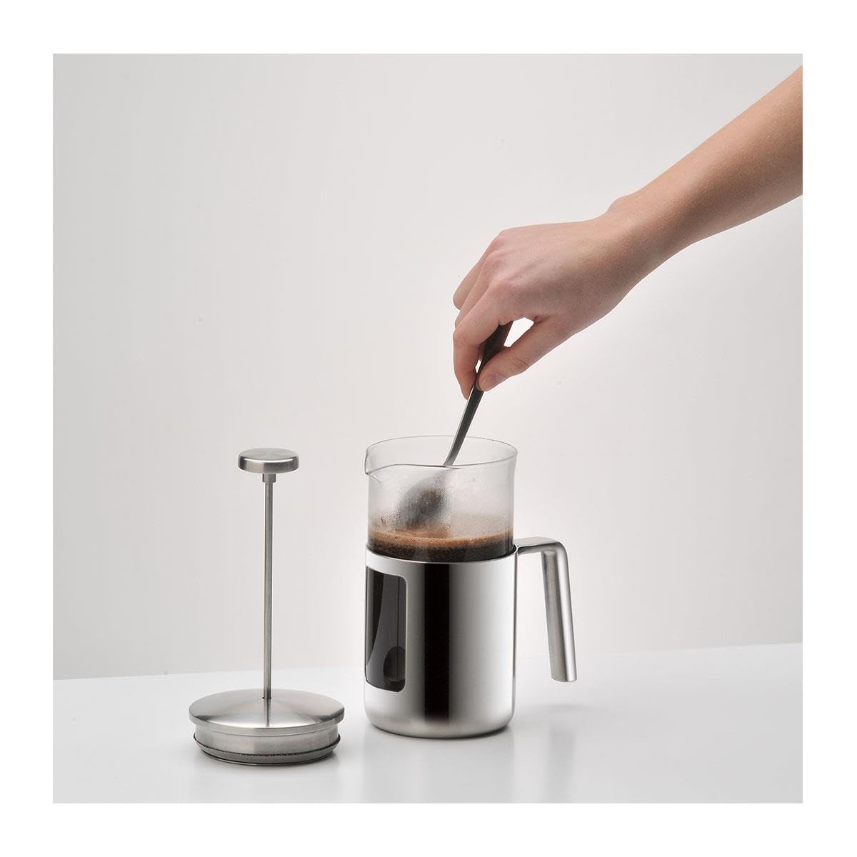 WMF Coffee Press Kult for 8 Cups - Stainless Steel French Press with Heat-Resistant Glass - Perfect for Home, Office & Camping Brewing
