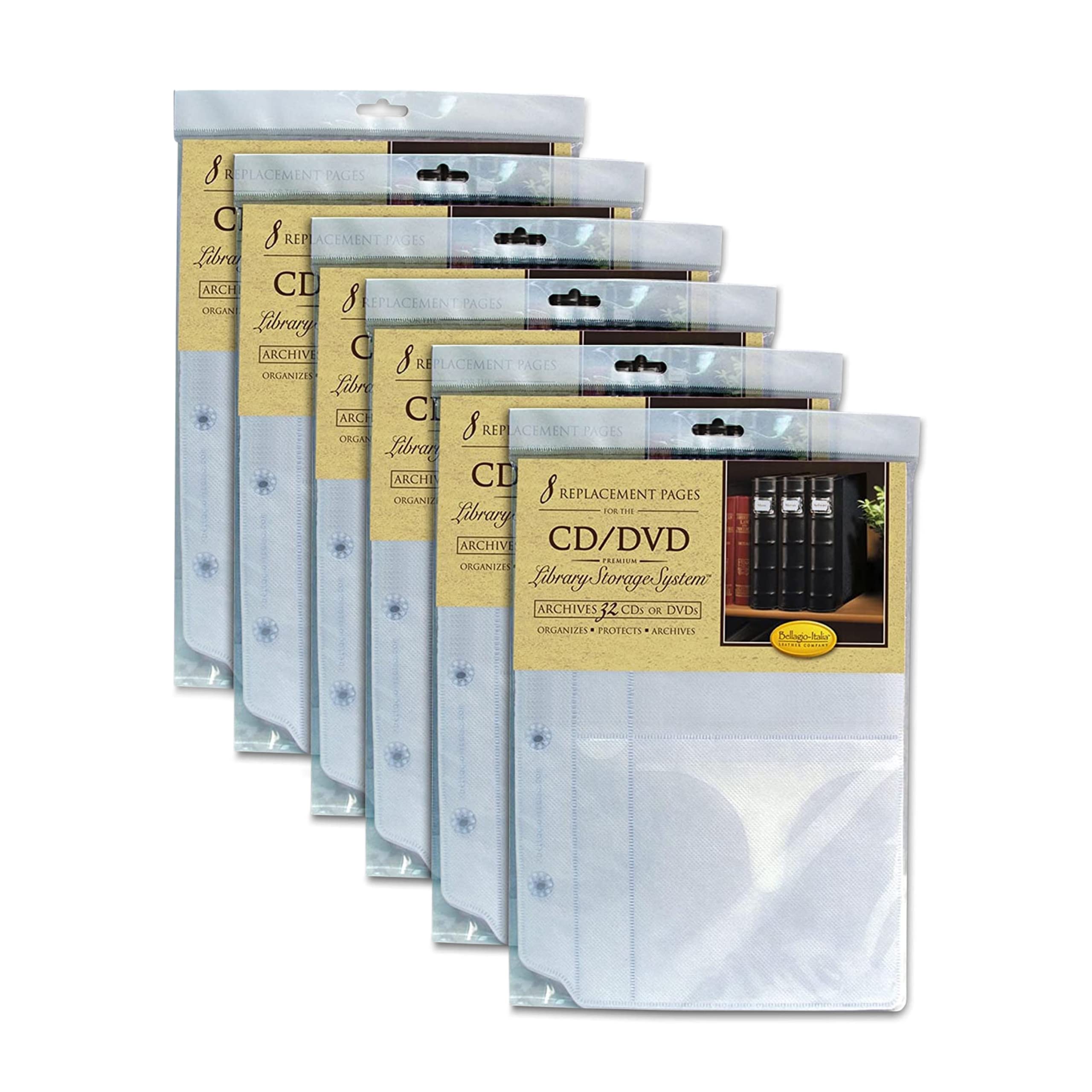 Acid-Free CD/DVD Storage Binder Insert Sheets - 6 Pack (48 Sheets) for DVDs, CDs, Blu-Rays & Video Games - Perfect for Media Organization at Home or Office